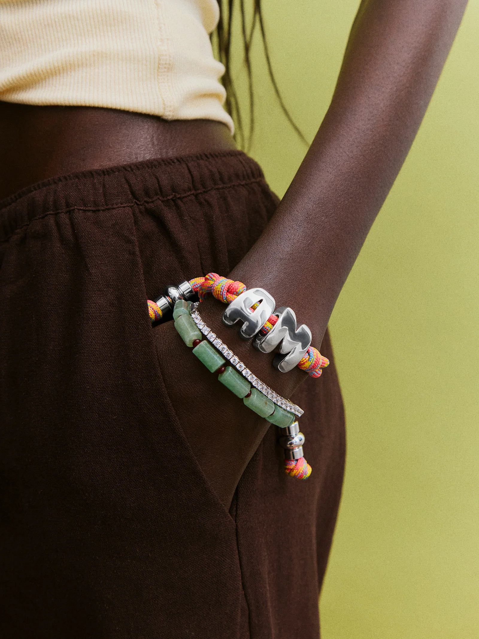 Knotty Initial Custom Bracelet - Vivid Multi Double Letters - Image 2