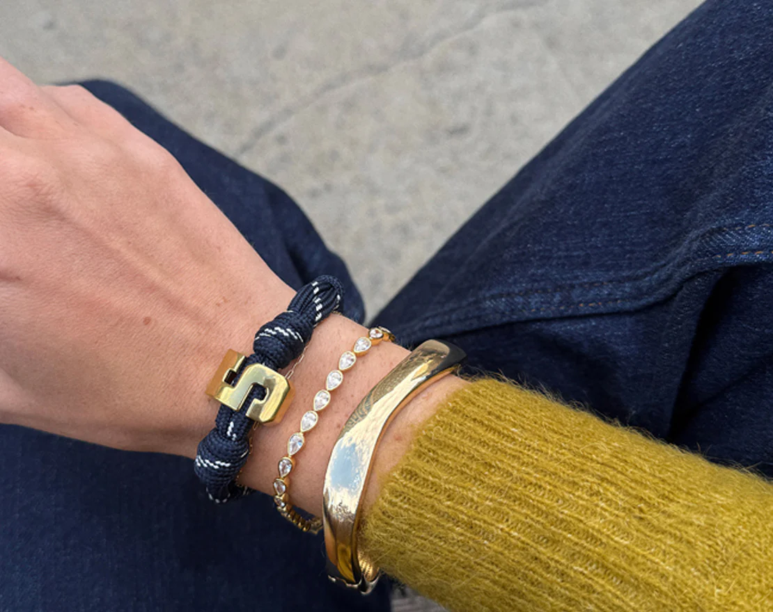 Knotty Varsity Number Custom Bracelet - Navy Double Digit - Image 7