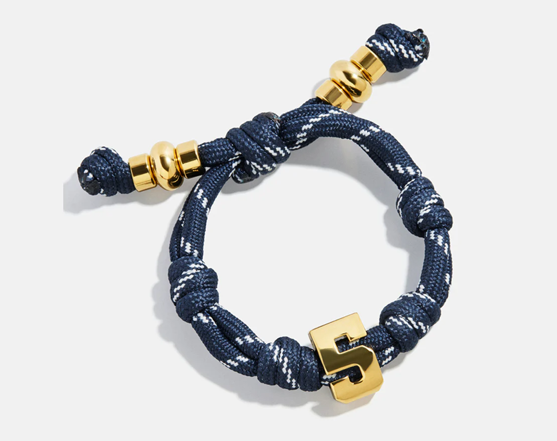 Knotty Varsity Number Custom Bracelet - Navy Single Digit - Image 3