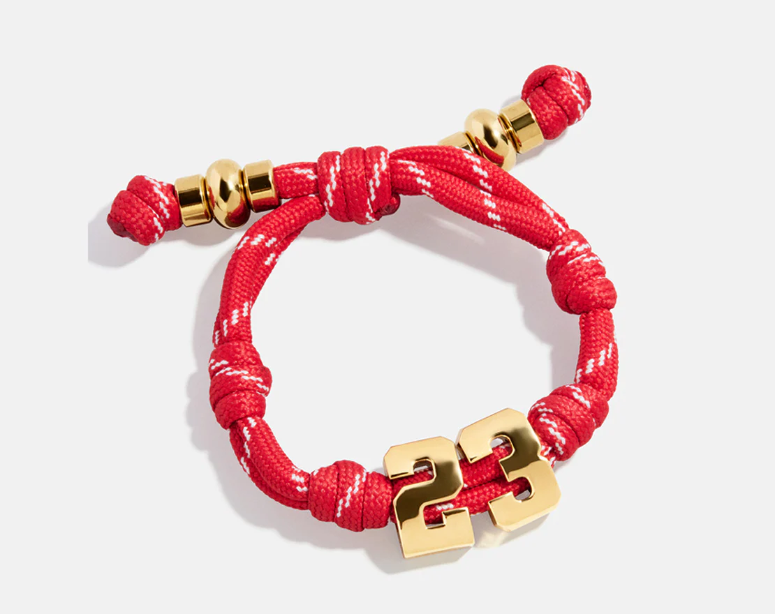 Knotty Varsity Number Custom Bracelet - Cherry Red Double Digit - Image 3