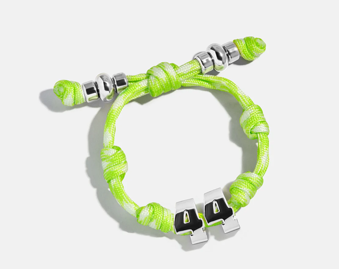 Knotty Varsity Number Custom Bracelet - Lime Green Double Digit - Image 5