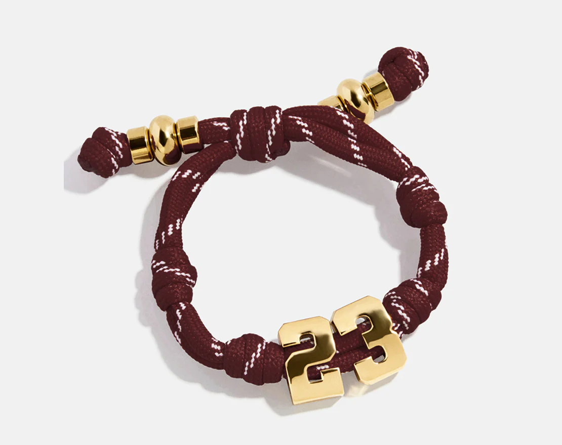 Knotty Varsity Number Custom Bracelet - Maroon Double Digit - Image 3