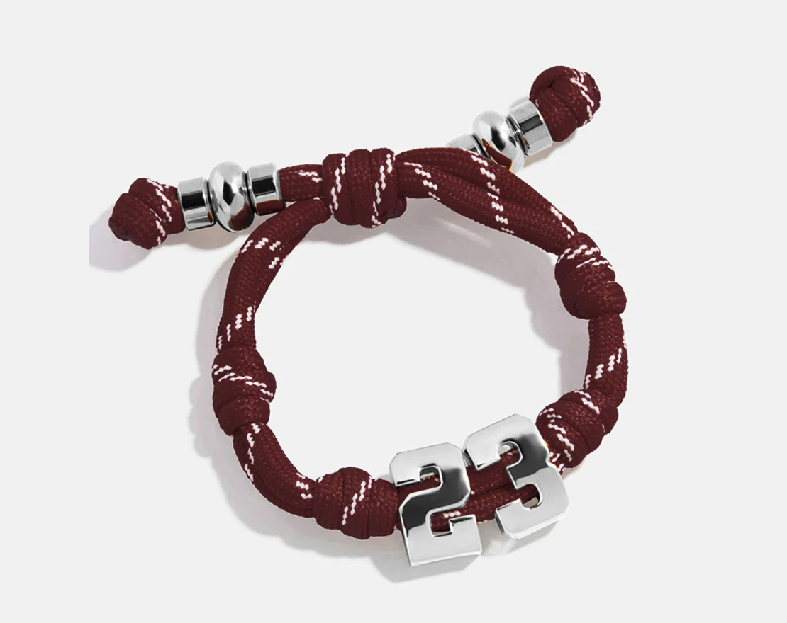Knotty Varsity Number Custom Bracelet - Maroon Double Digit - Image 5