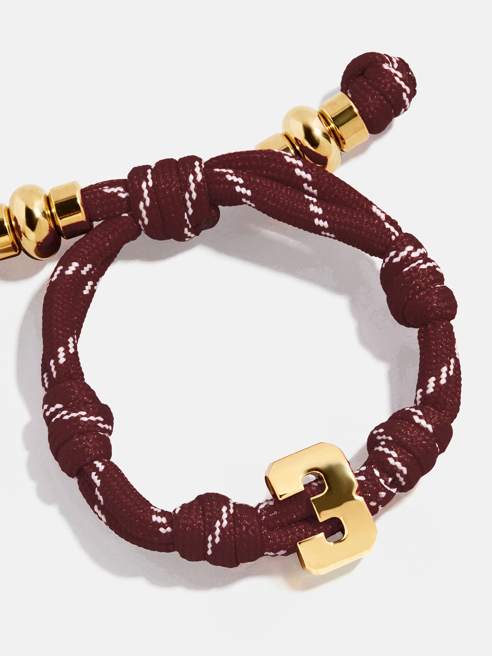 Knotty Varsity Number Custom Bracelet - Maroon Single Digit - Image 8