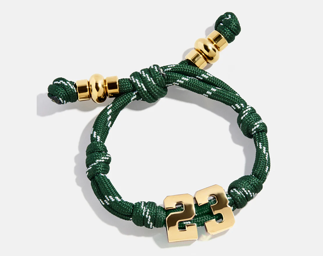 Knotty Varsity Number Custom Bracelet - Dark Green Double Digit - Image 3