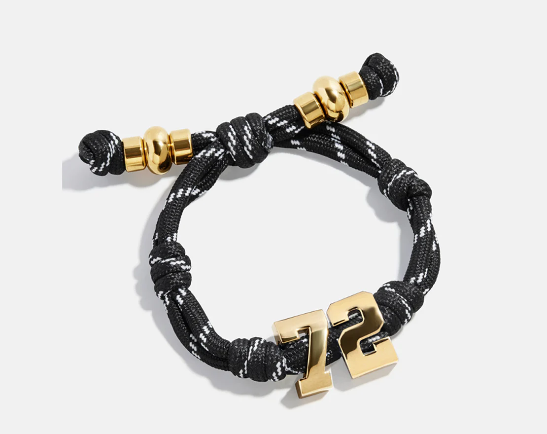 Knotty Varsity Number Custom Bracelet - Onyx Double Digit - Image 3
