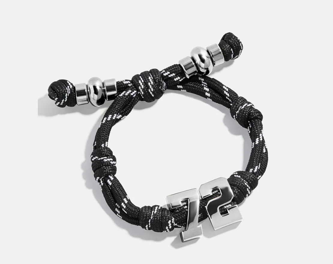Knotty Varsity Number Custom Bracelet - Onyx Double Digit - Image 5