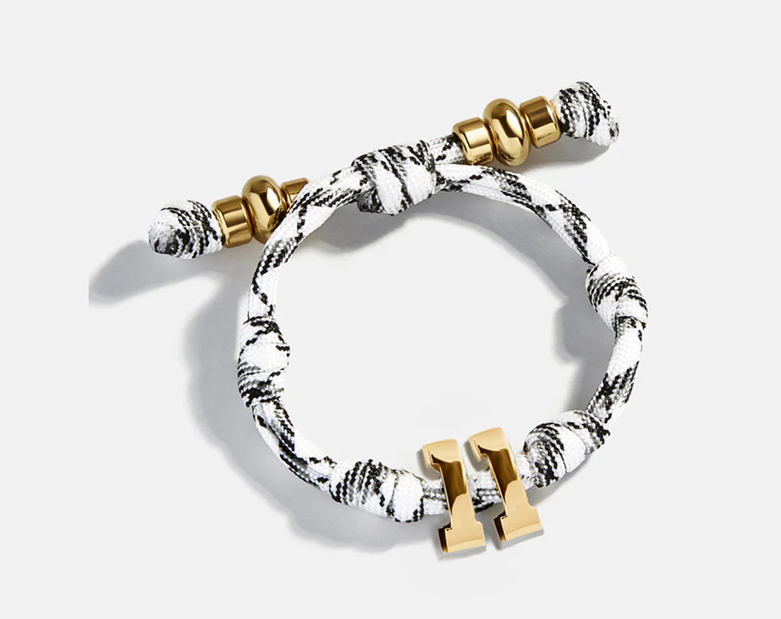 Knotty Varsity Number Custom Bracelet - Onyx/White Double Digit - Image 3