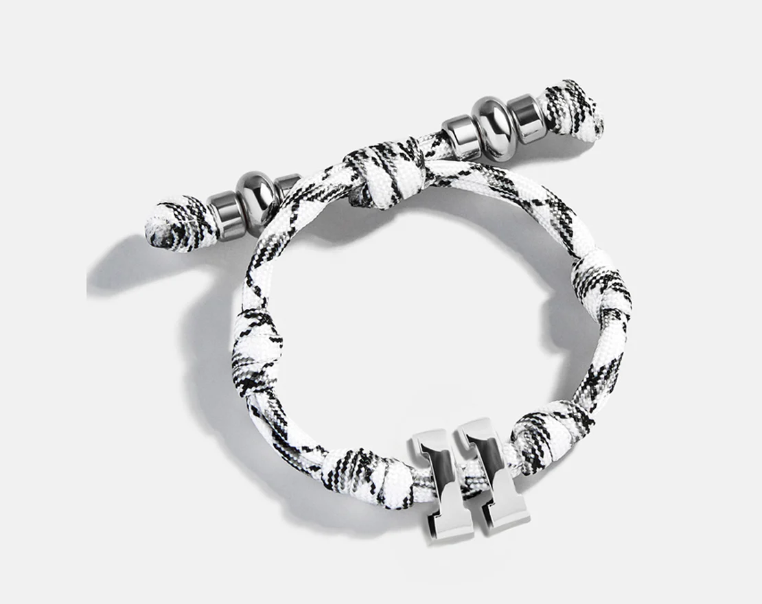 Knotty Varsity Number Custom Bracelet - Onyx/White Double Digit - Image 5