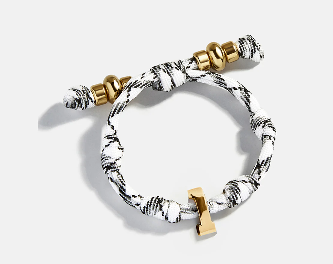 Knotty Varsity Number Custom Bracelet - Onyx/White Single Digit - Image 3