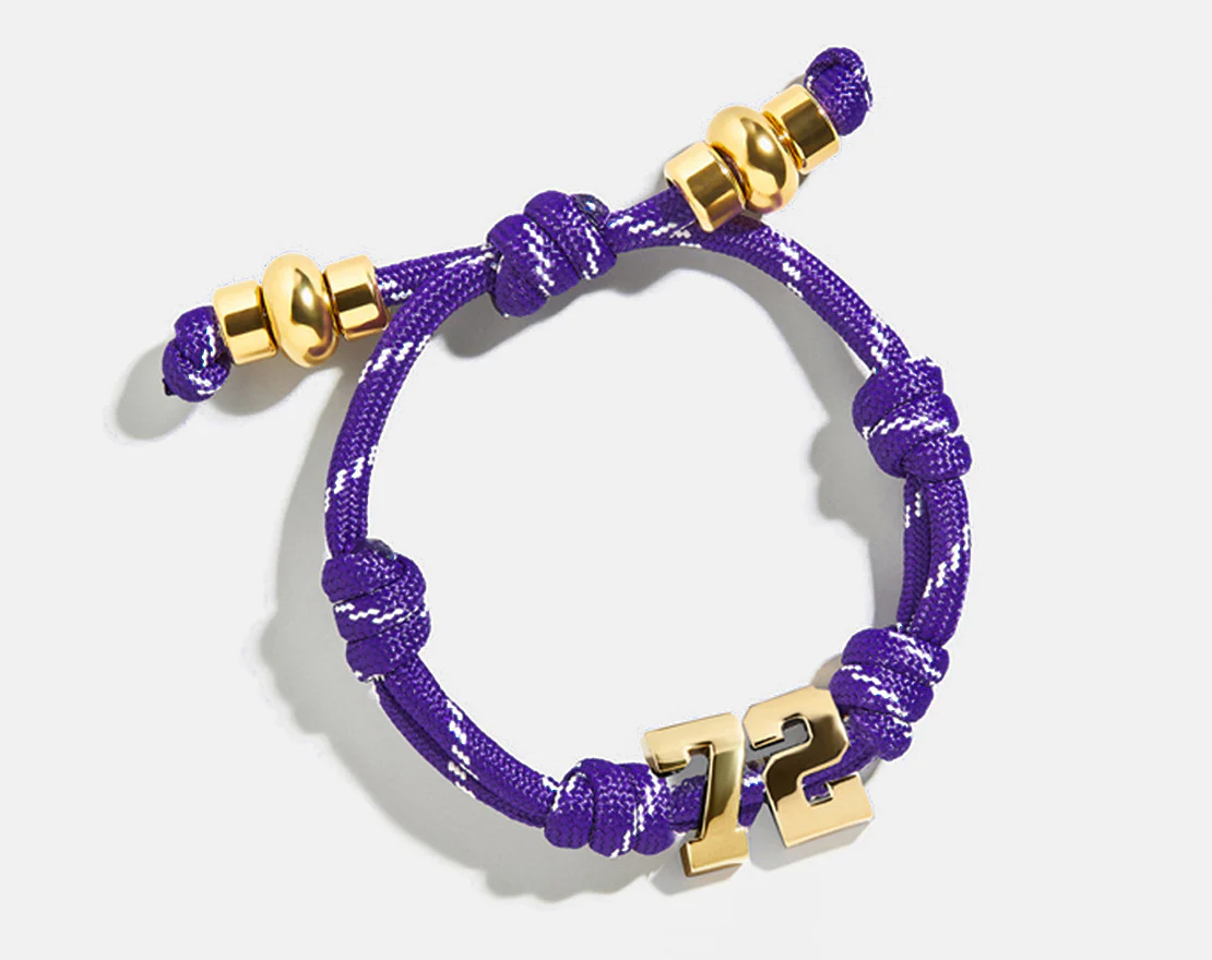 Knotty Varsity Number Custom Bracelet - Purple Double Digit - Image 3
