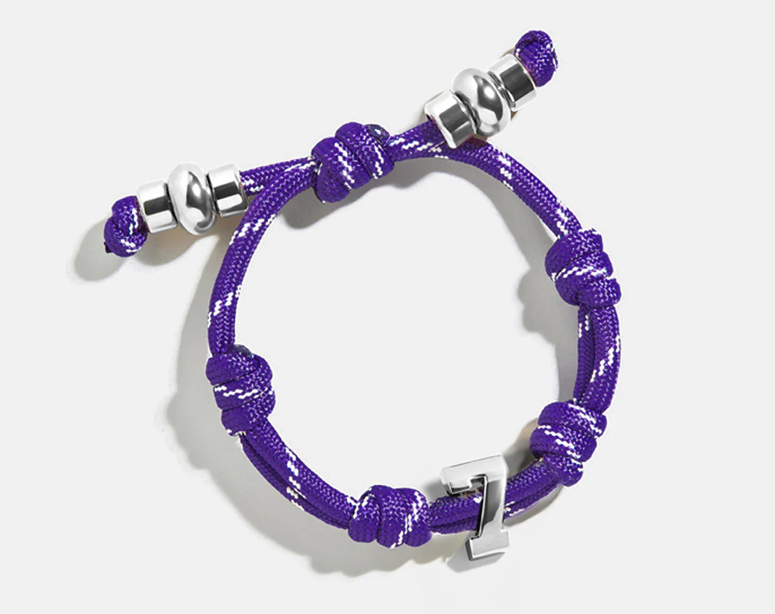 Knotty Varsity Number Custom Bracelet - Purple Single Digit - Image 5