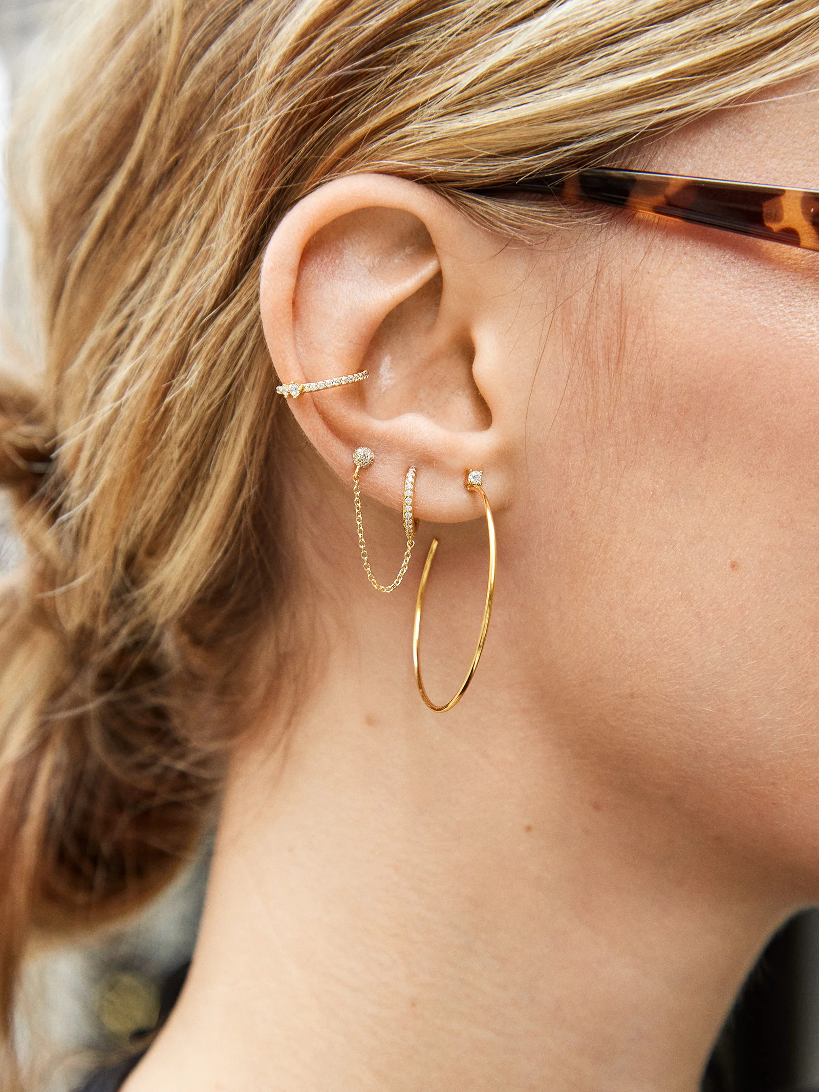 Leighton 18K Gold Earring Set - Leighton 18K Gold Earring Set - Image 3
