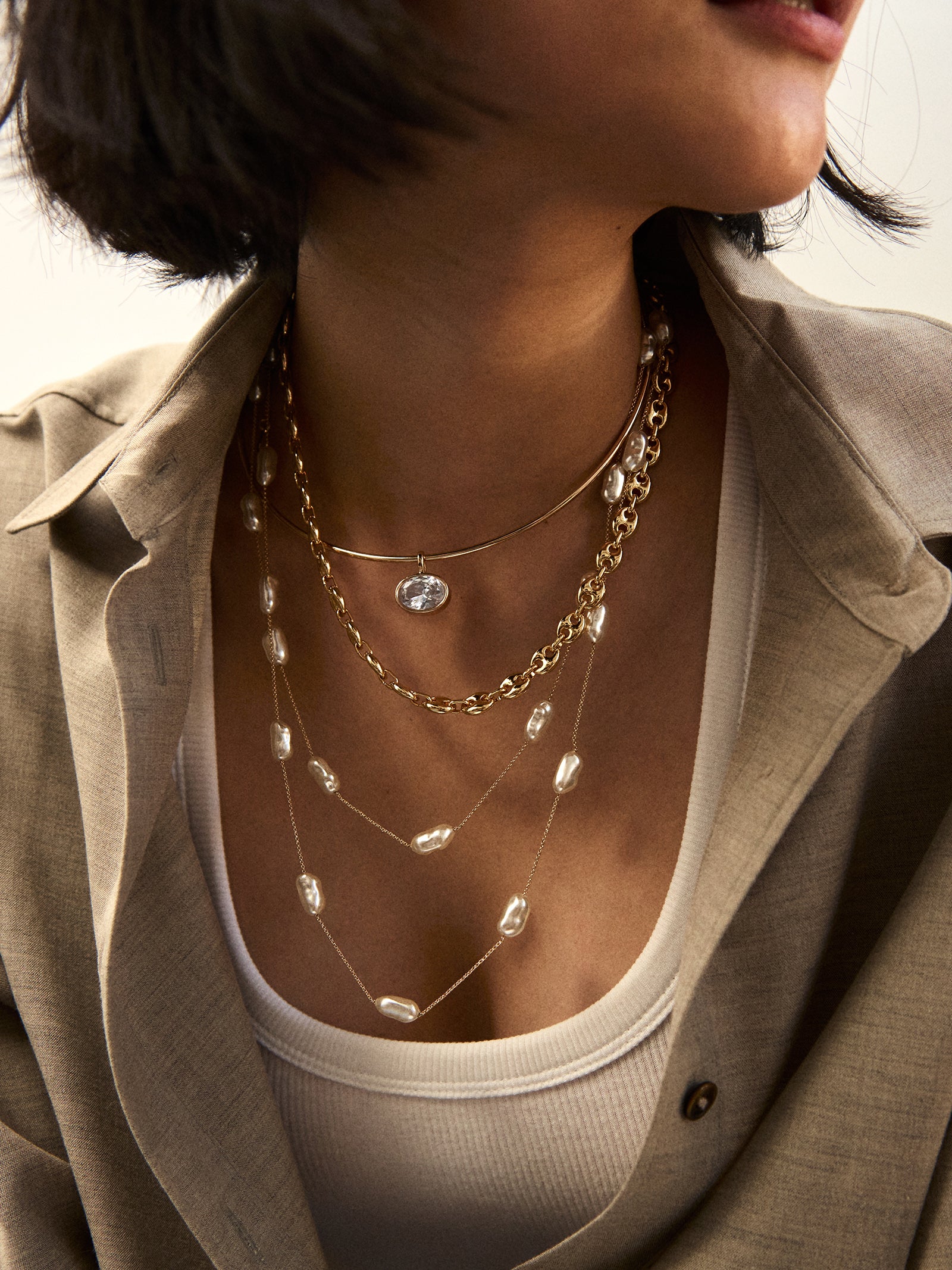Lexi Crystal Collar Necklace - Gold - Image 2