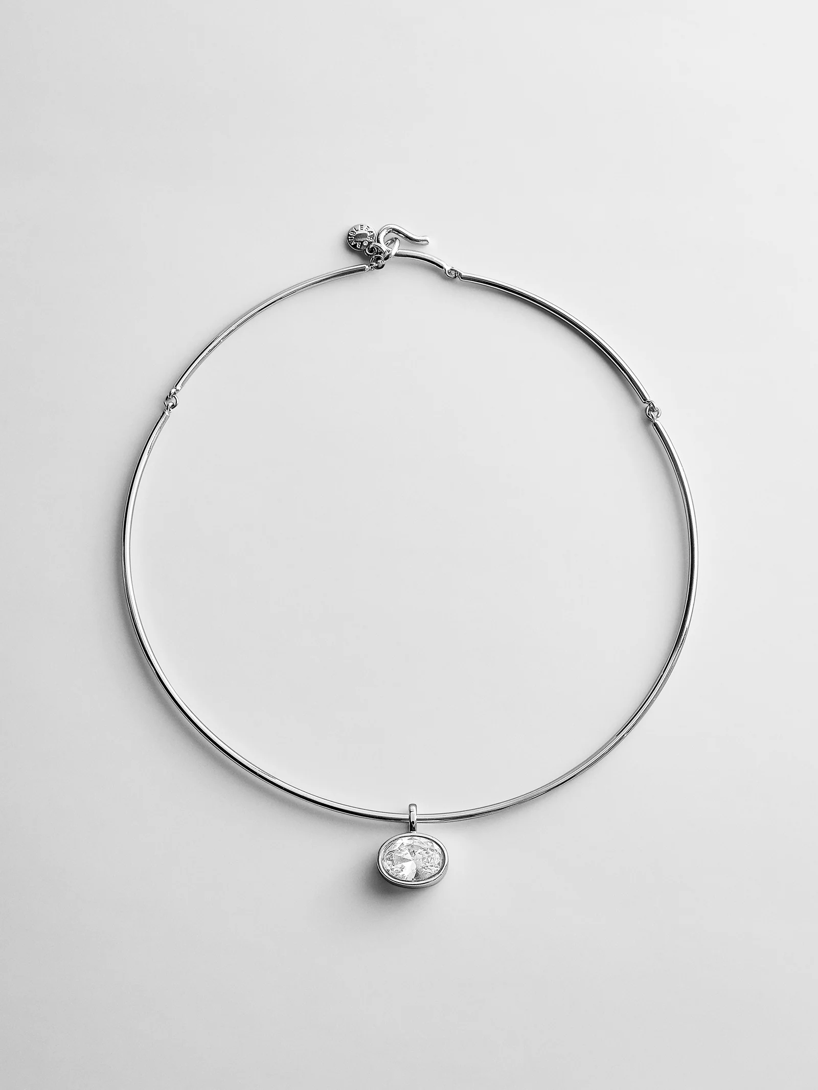 Lexi Crystal Collar Necklace - Silver
