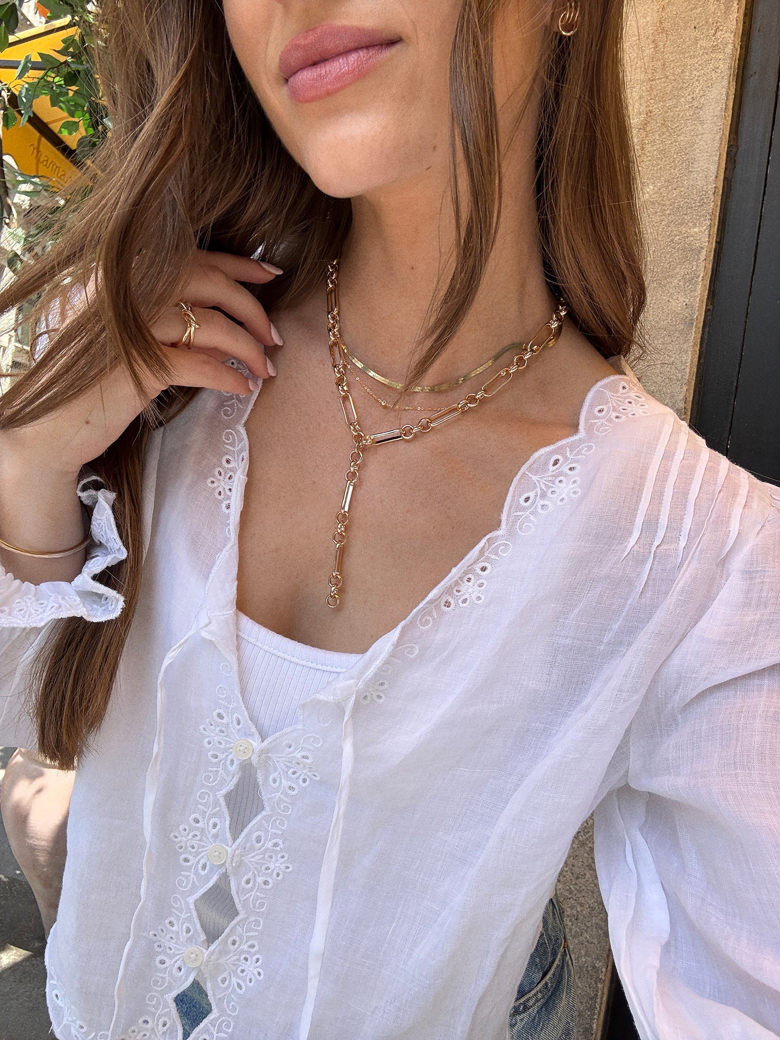 Liv Chunky Lariat Necklace - Gold - Image 2