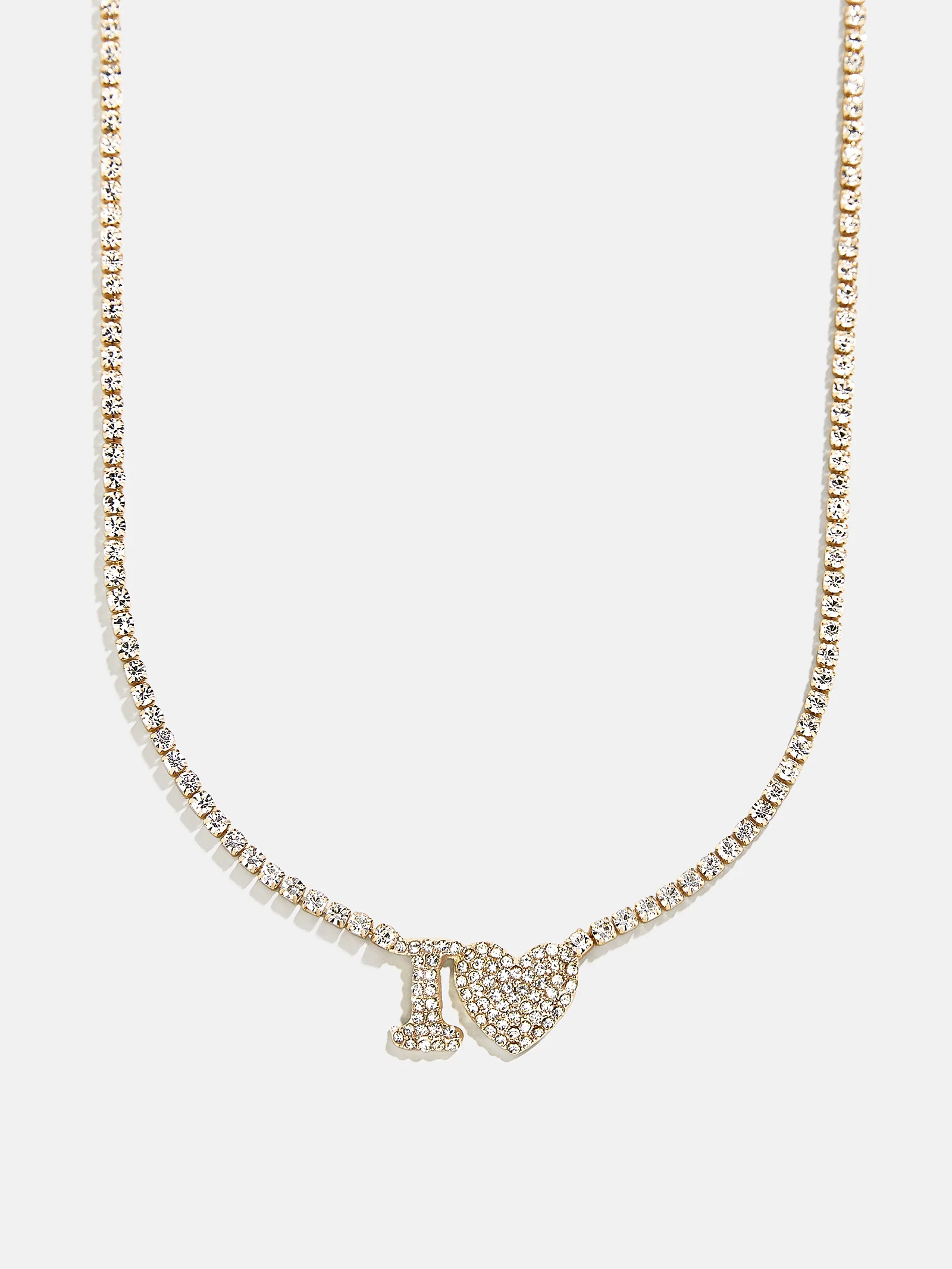 Love Letter Kids' Initial Tennis Necklace - Gold/Pavé - Image 11