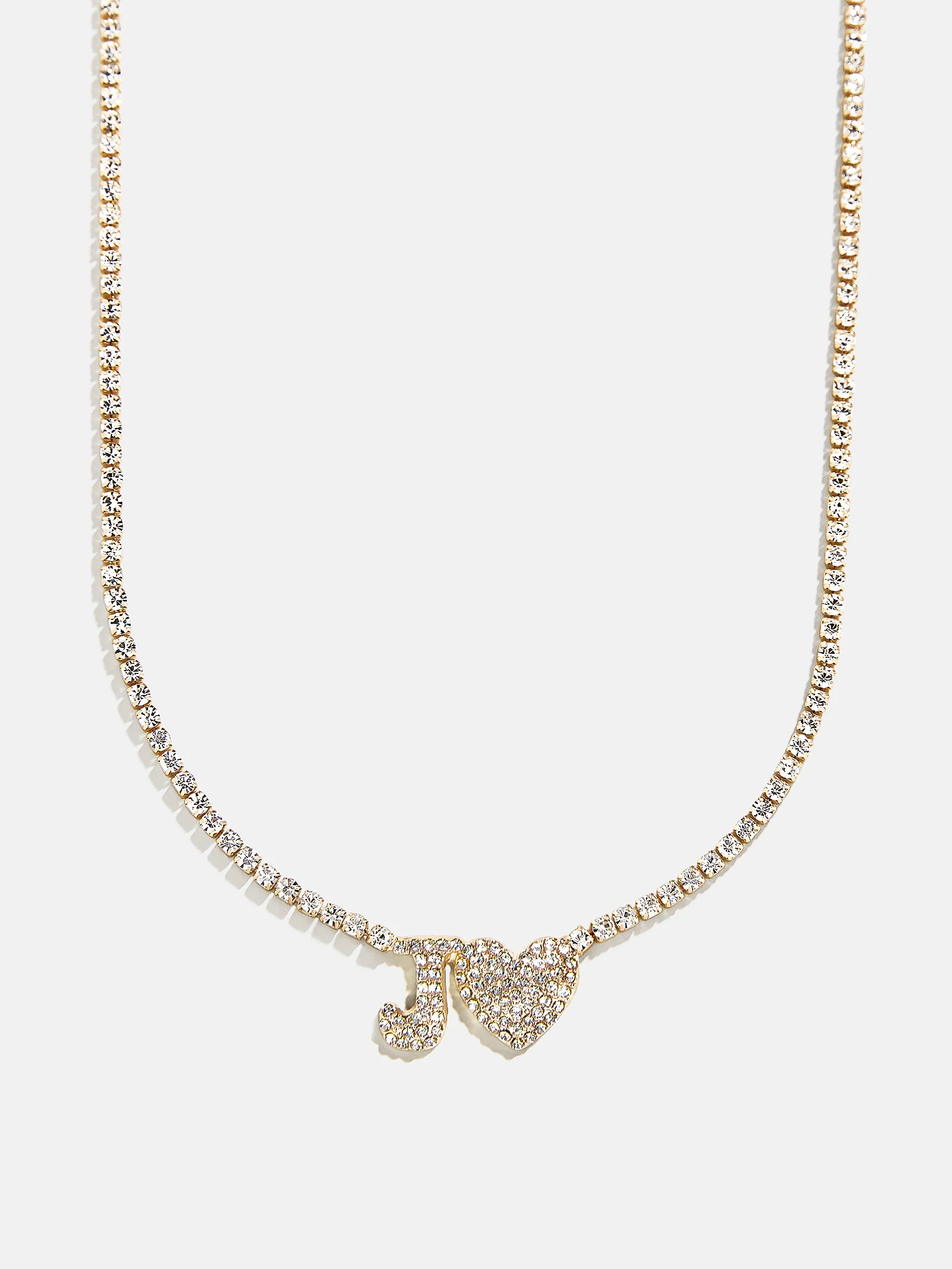 Love Letter Kids' Initial Tennis Necklace - Gold/Pavé - Image 12