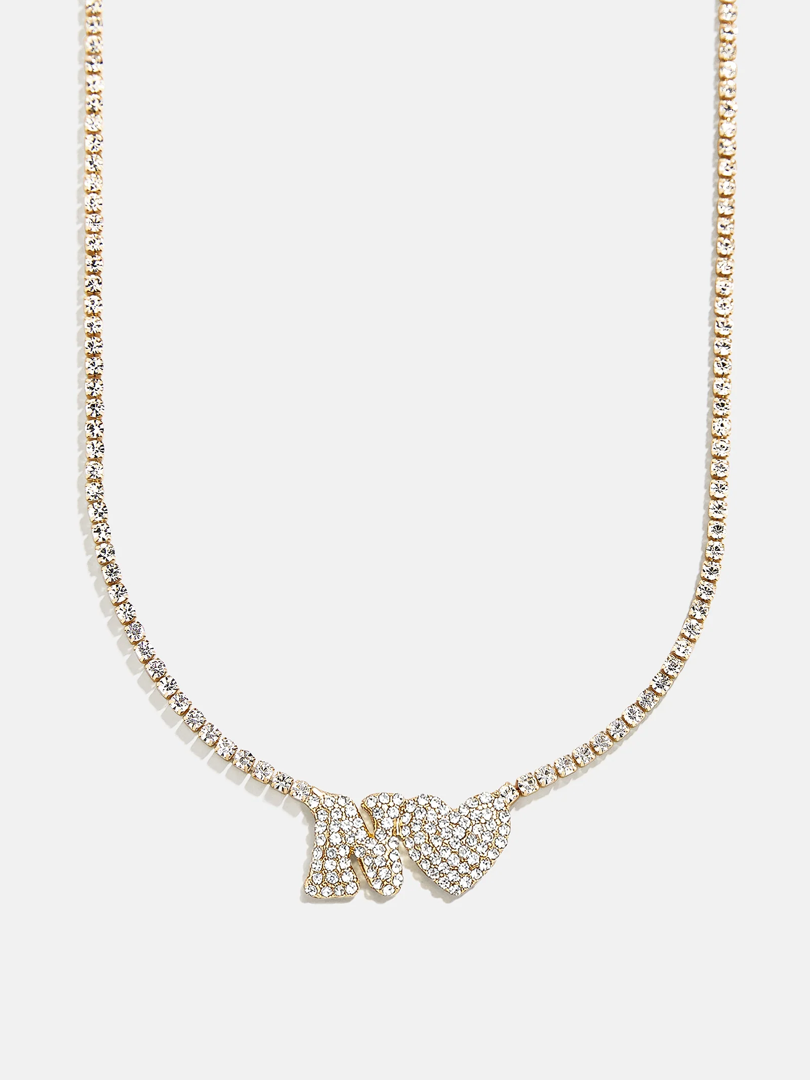 Love Letter Kids' Initial Tennis Necklace - Gold/Pavé - Image 16