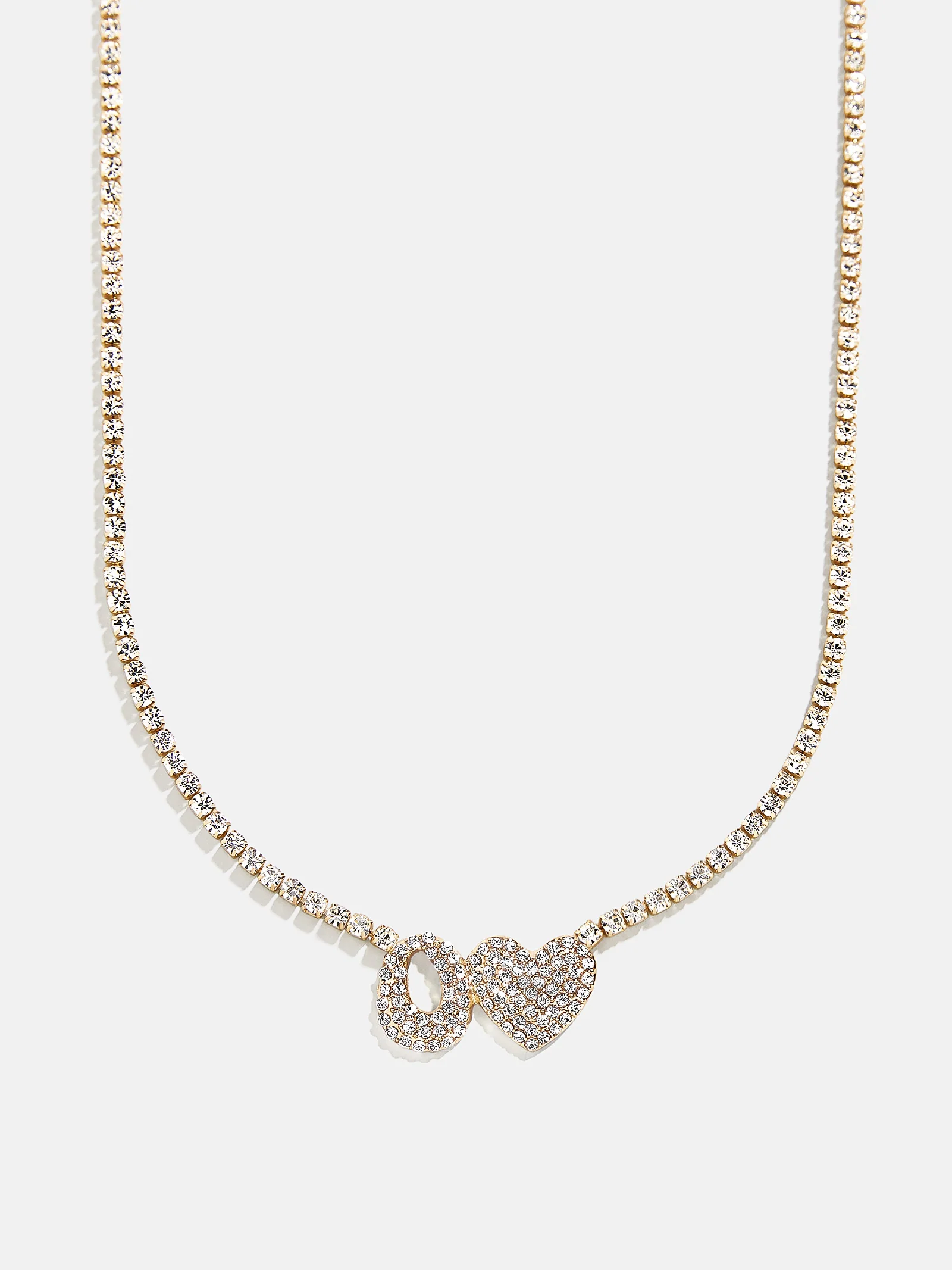 Love Letter Kids' Initial Tennis Necklace - Gold/Pavé - Image 17