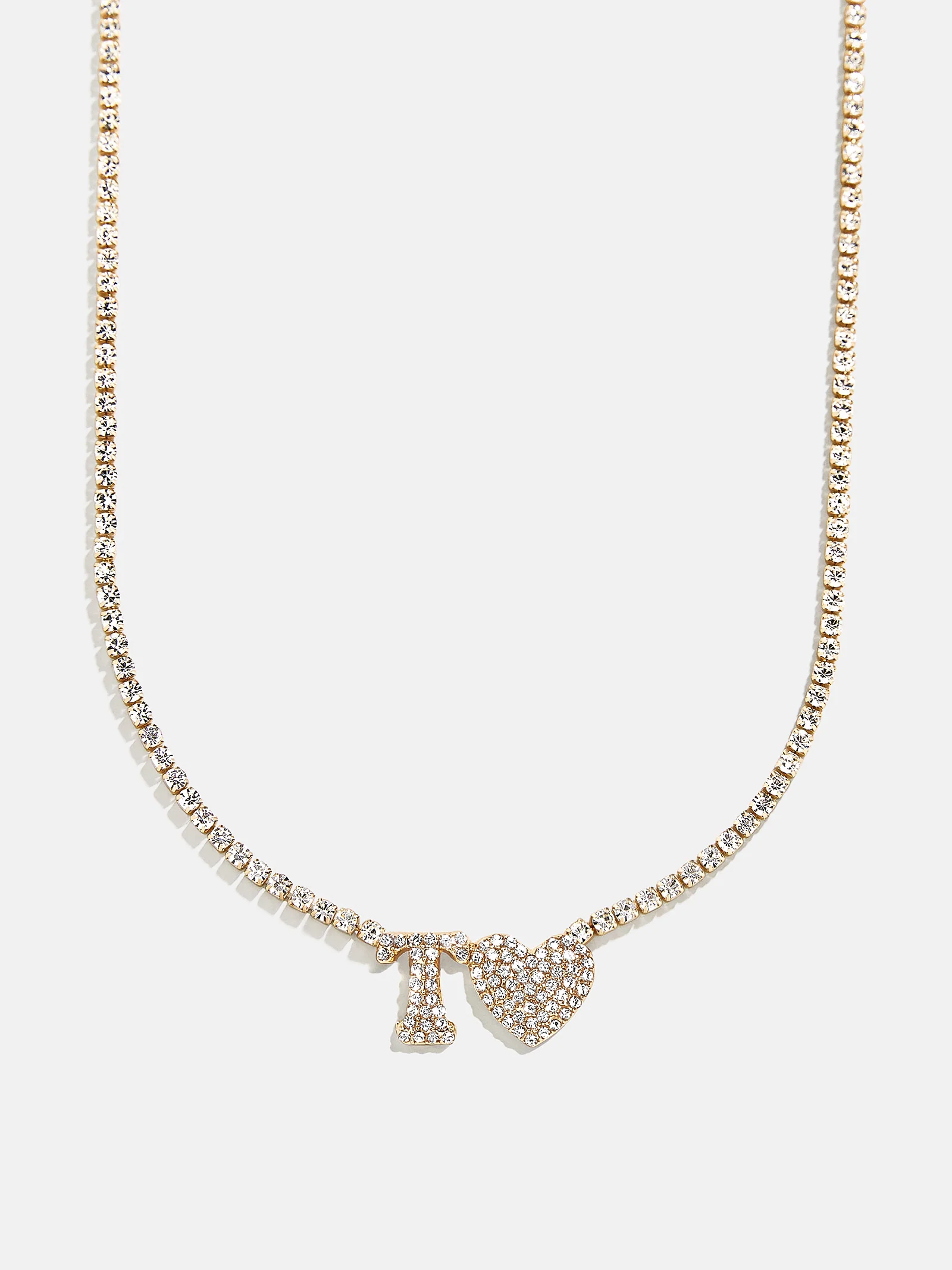 Love Letter Kids' Initial Tennis Necklace - Gold/Pavé - Image 20