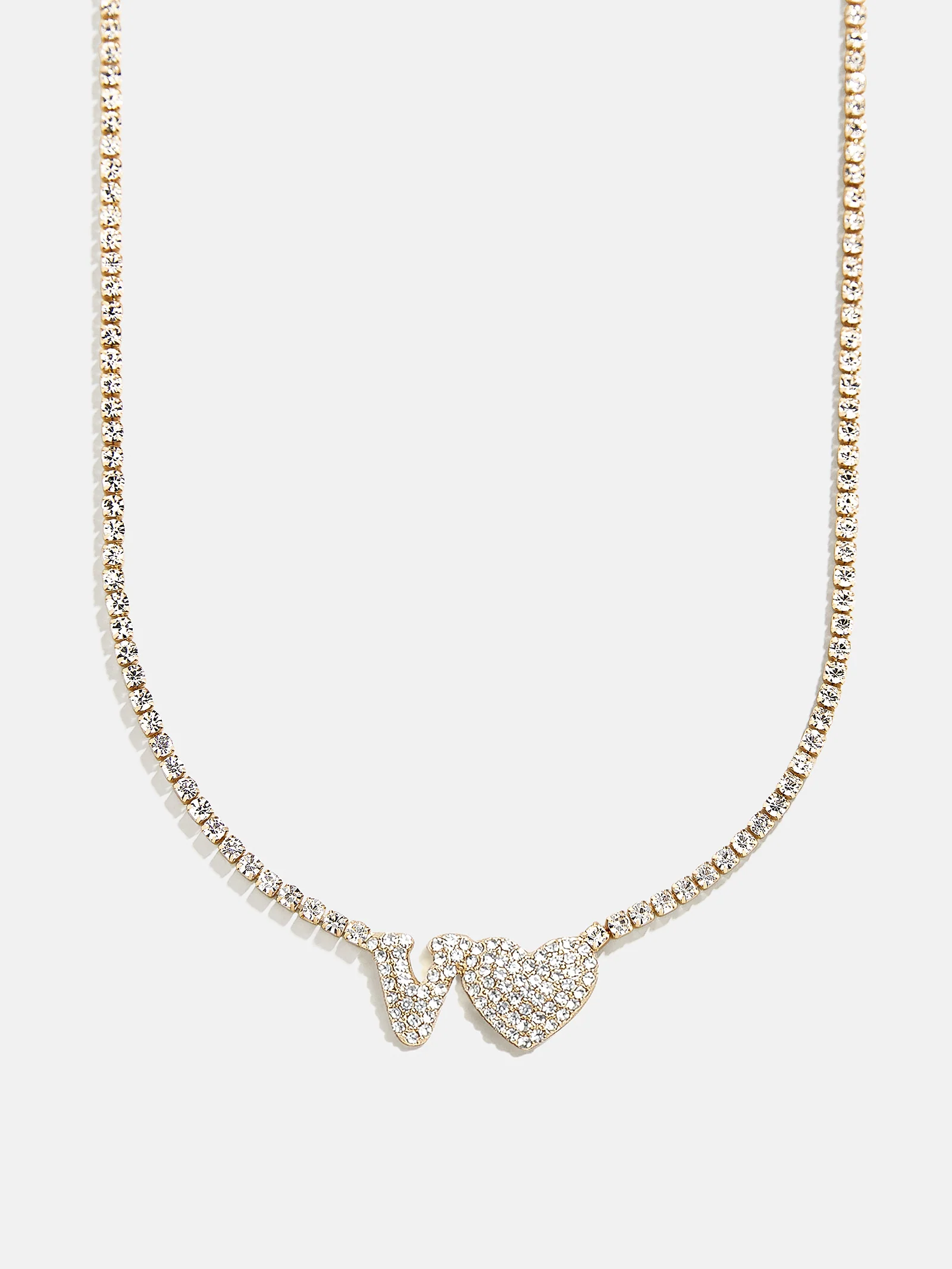 Love Letter Kids' Initial Tennis Necklace - Gold/Pavé - Image 21