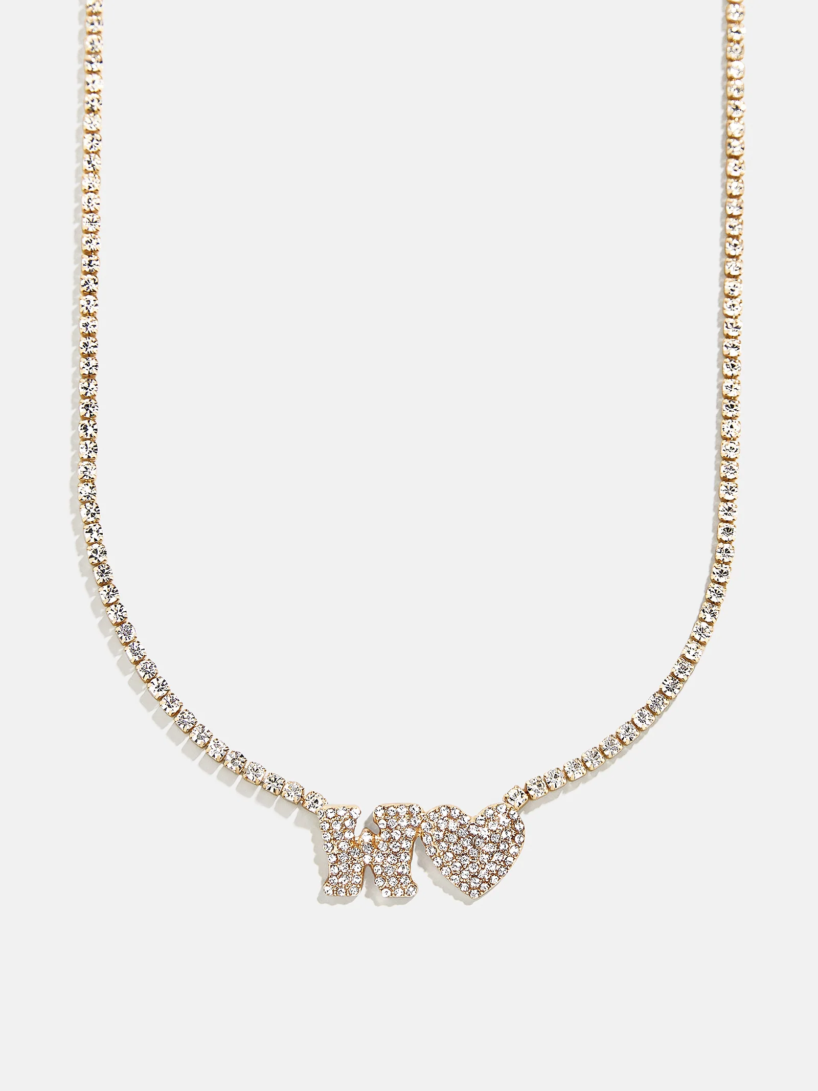 Love Letter Kids' Initial Tennis Necklace - Gold/Pavé - Image 22