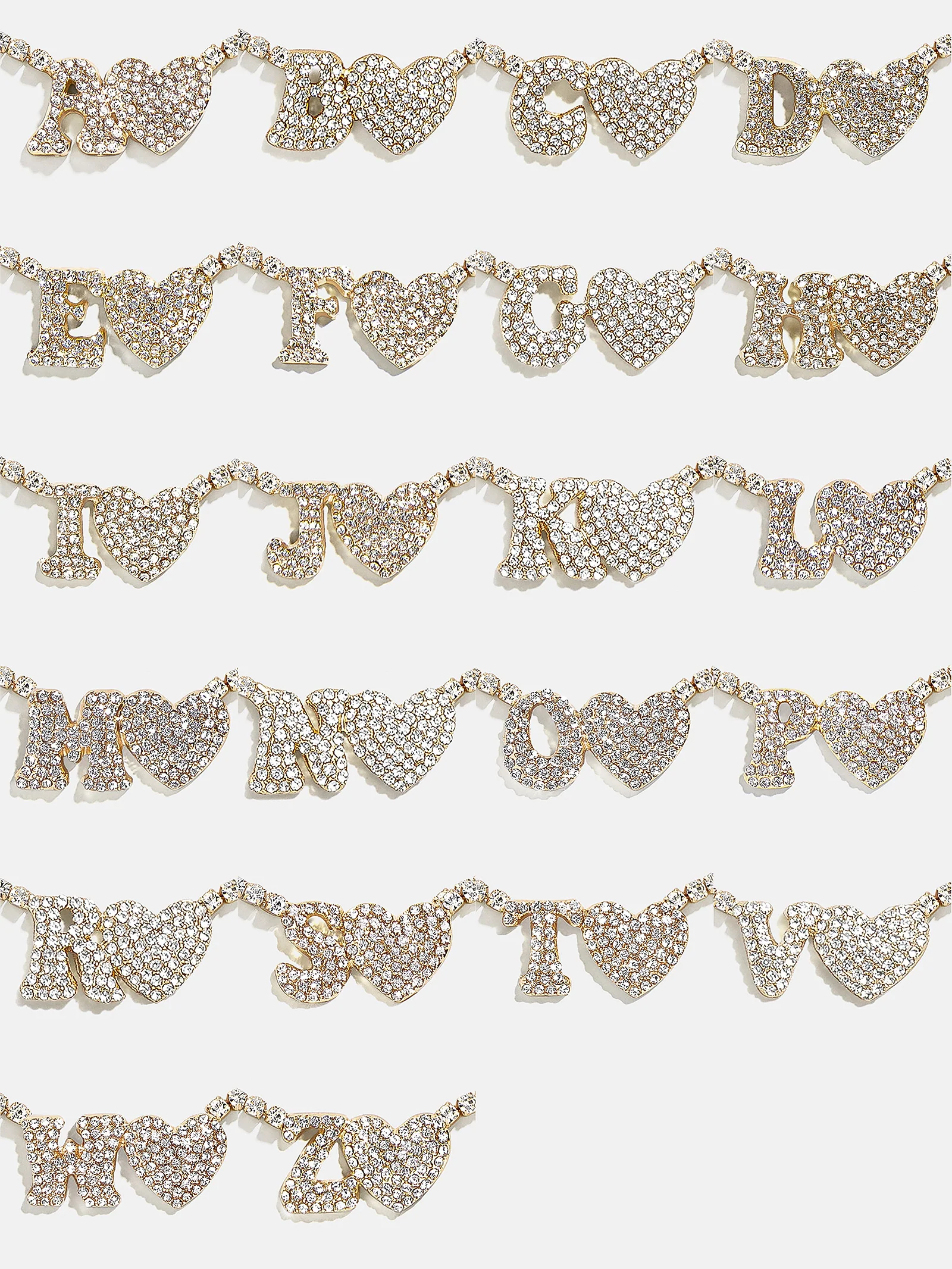 Love Letter Kids' Initial Tennis Necklace - Gold/Pavé - Image 25
