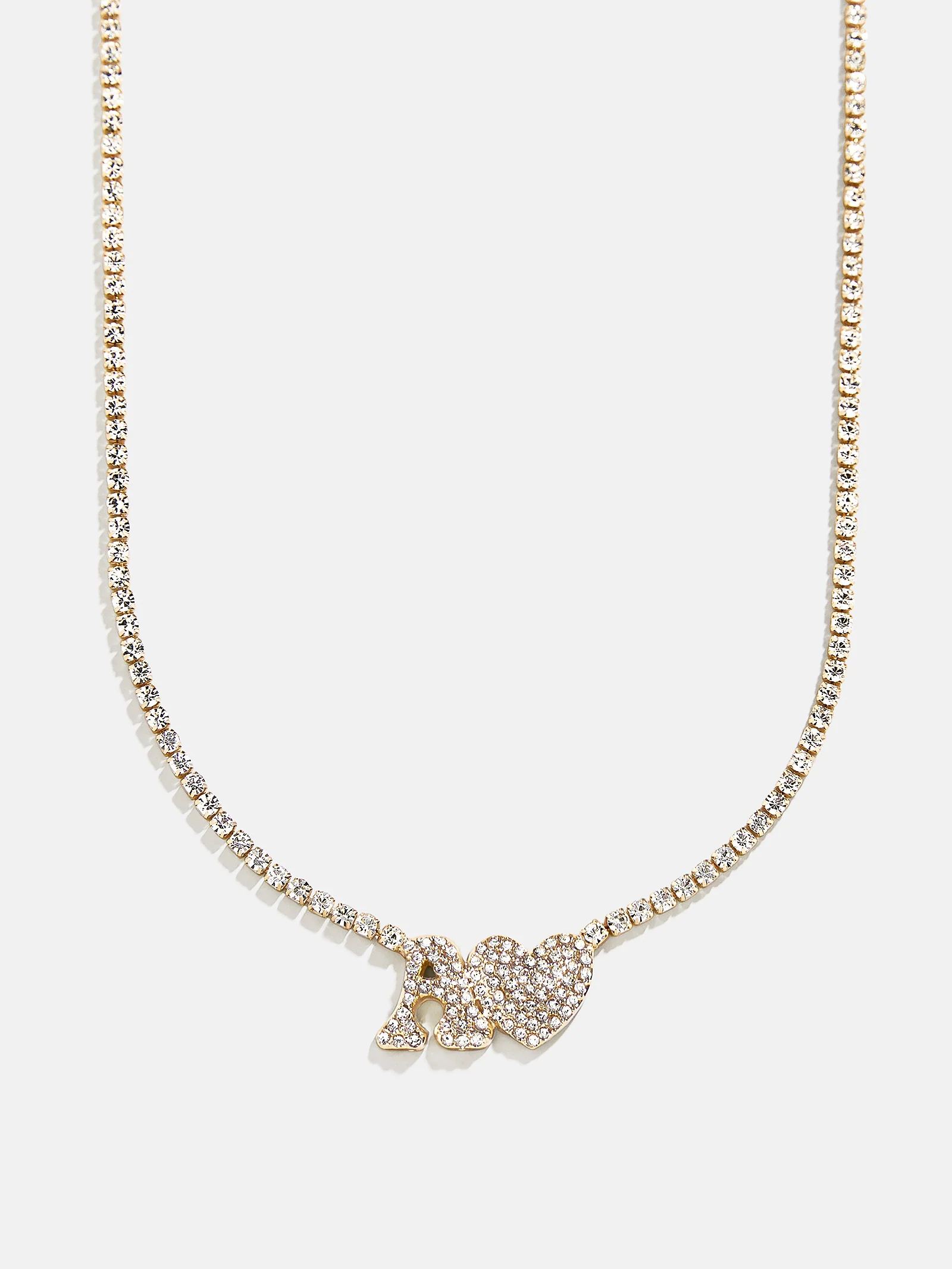 Love Letter Kids' Initial Tennis Necklace - Gold/Pavé - Image 3