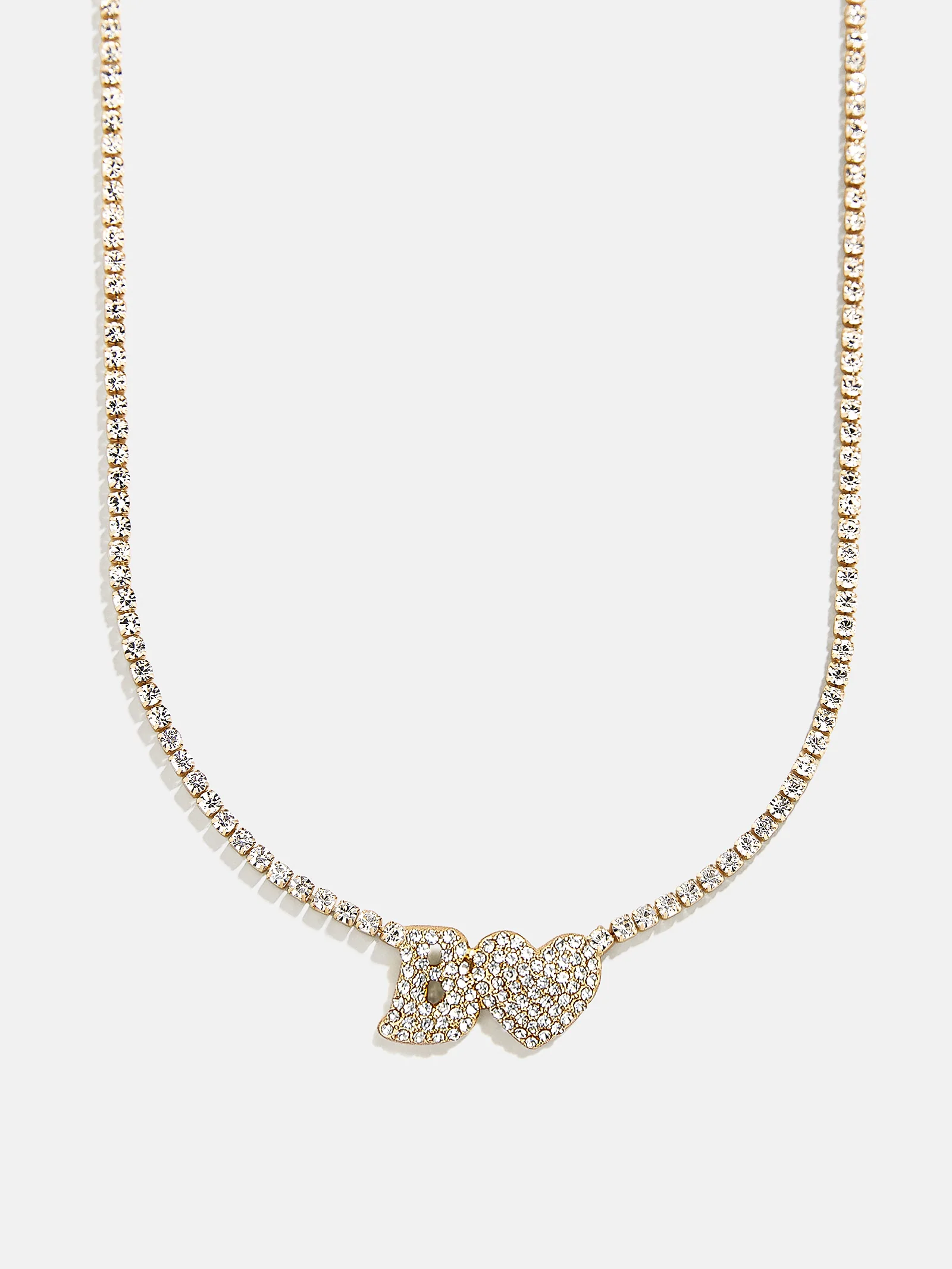 Love Letter Kids' Initial Tennis Necklace - Gold/Pavé - Image 4