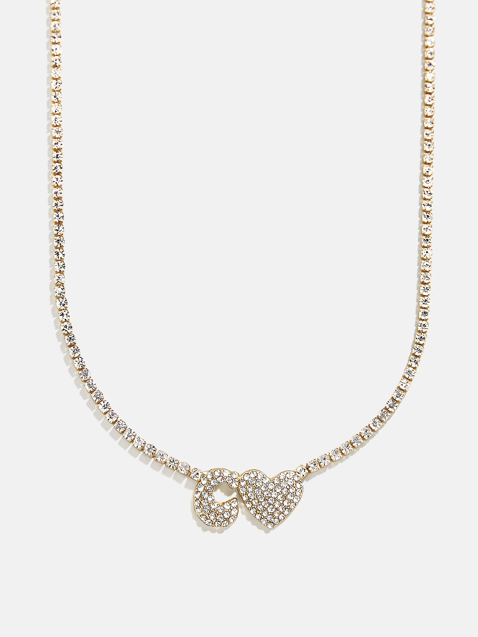 Love Letter Kids' Initial Tennis Necklace - Gold/Pavé - Image 5