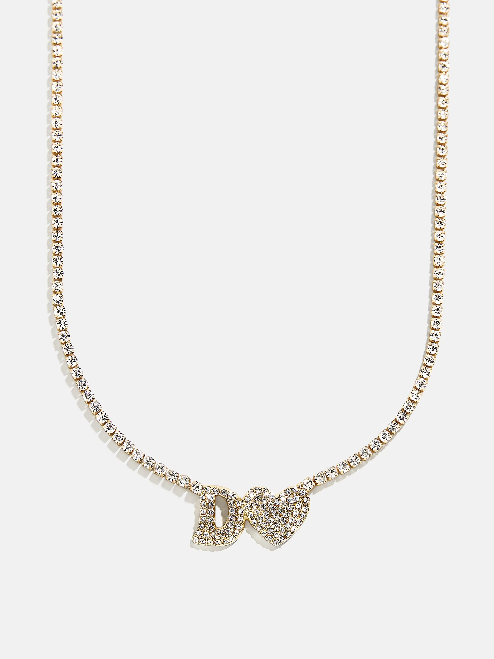 Love Letter Kids' Initial Tennis Necklace - Gold/Pavé - Image 6