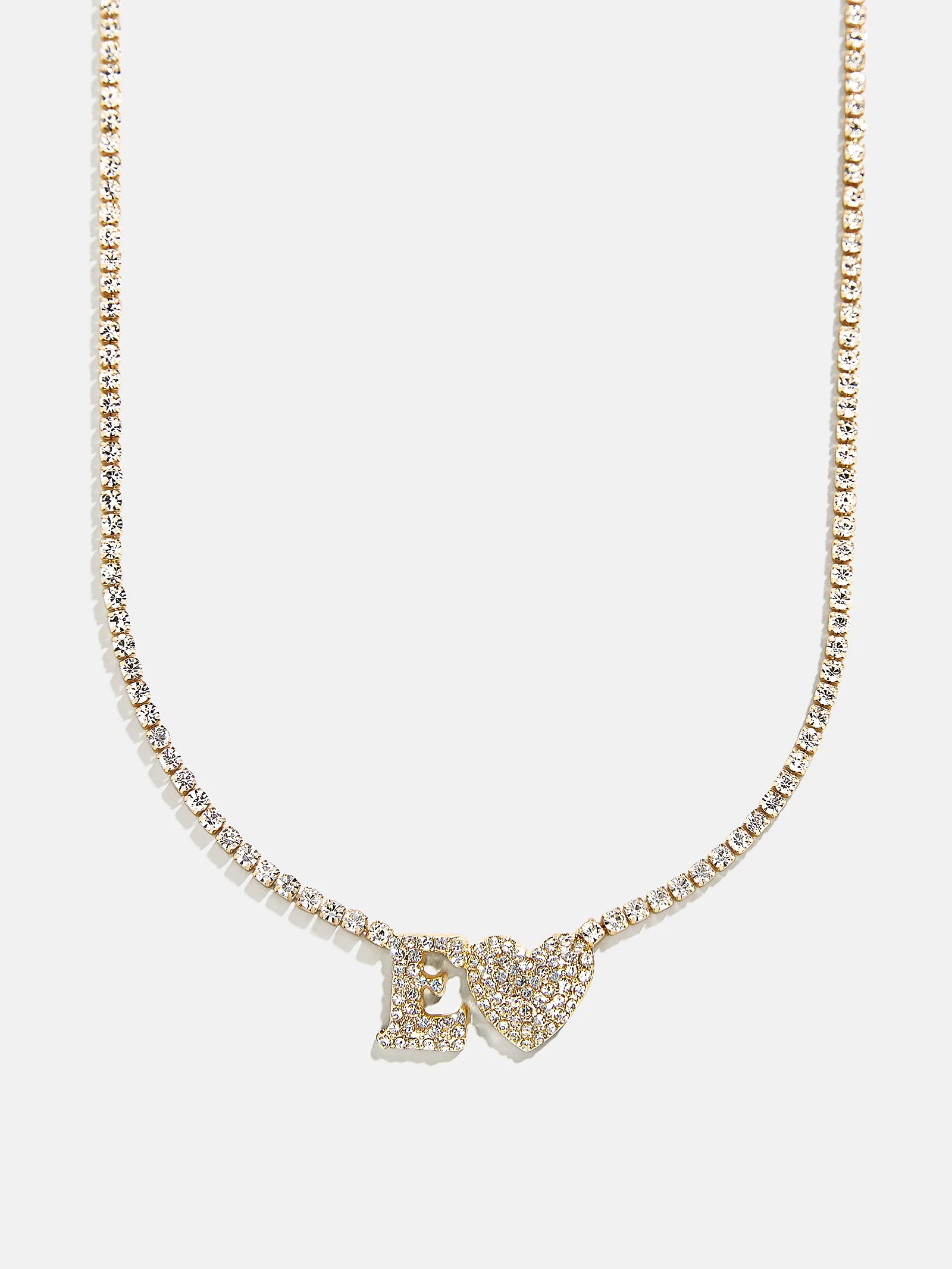 Love Letter Kids' Initial Tennis Necklace - Gold/Pavé - Image 7