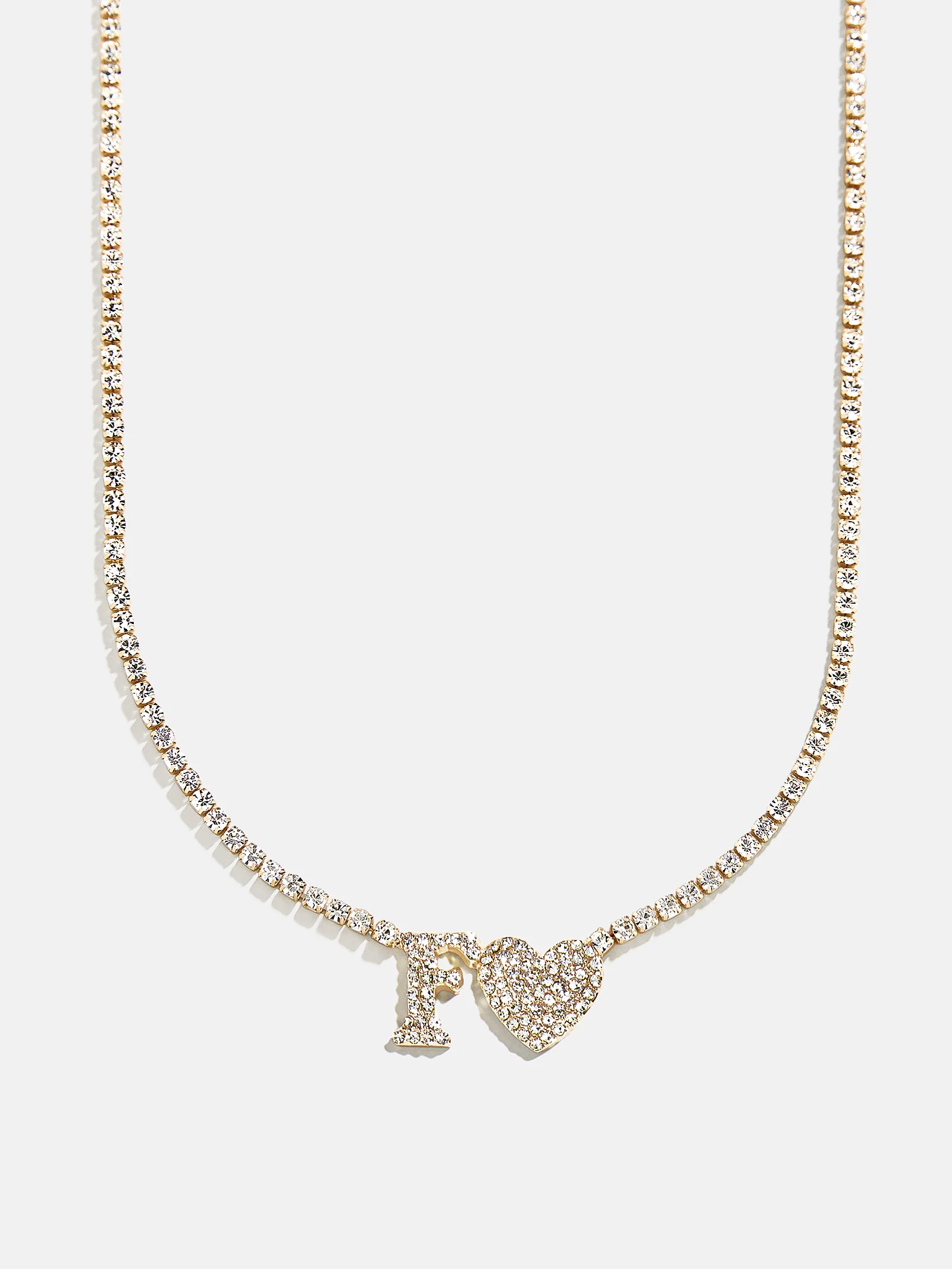 Love Letter Kids' Initial Tennis Necklace - Gold/Pavé - Image 8