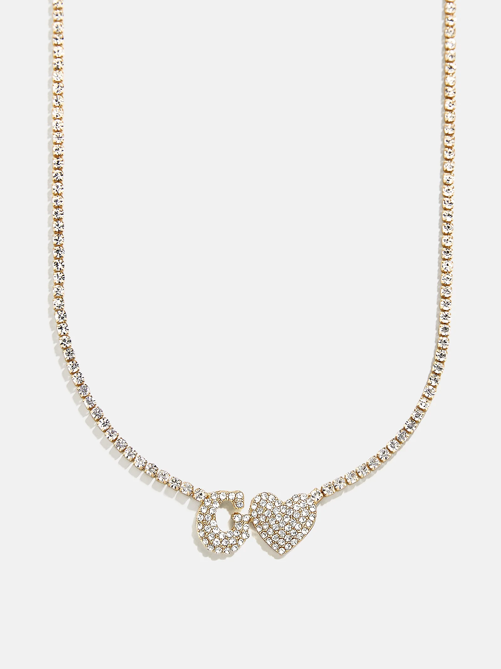 Love Letter Kids' Initial Tennis Necklace - Gold/Pavé - Image 9