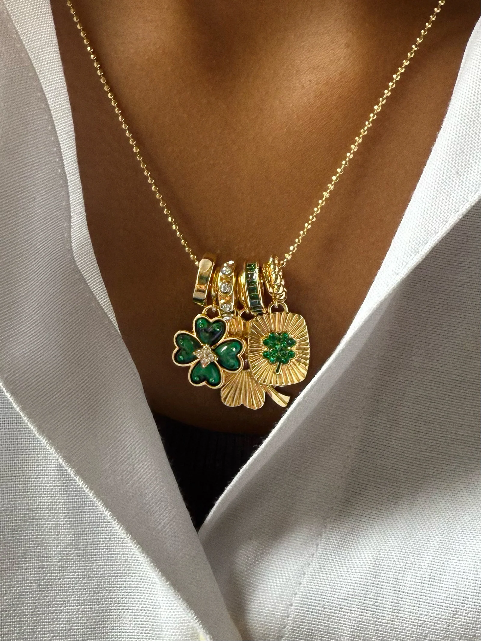 Lucky Clover Charm Necklace - Clover - Image 2