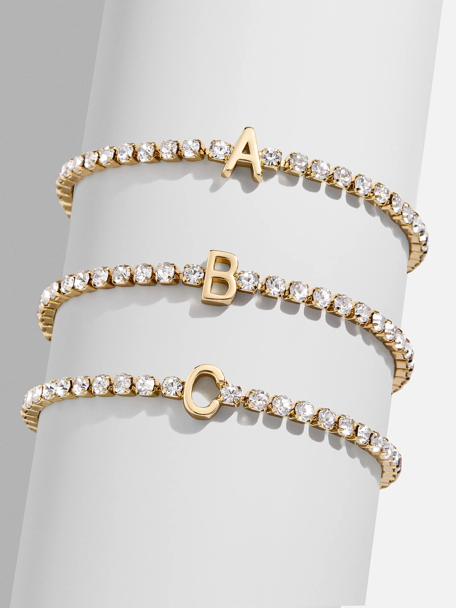 Lyanna Initial Tennis Bracelet - Gold/Pavé - Image 3