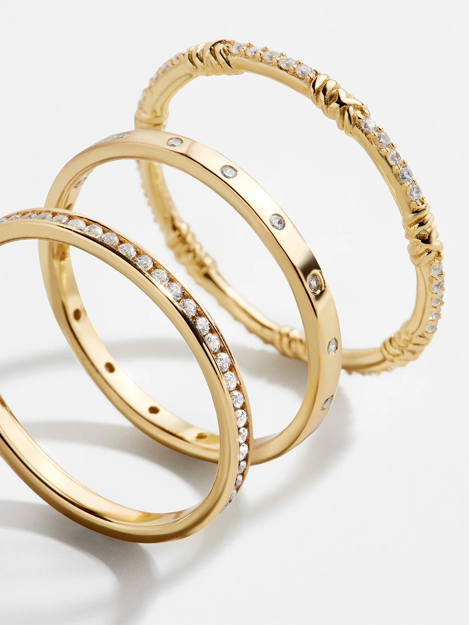 Maddie 18K Gold Ring Set - Gold/Pavé - Image 3