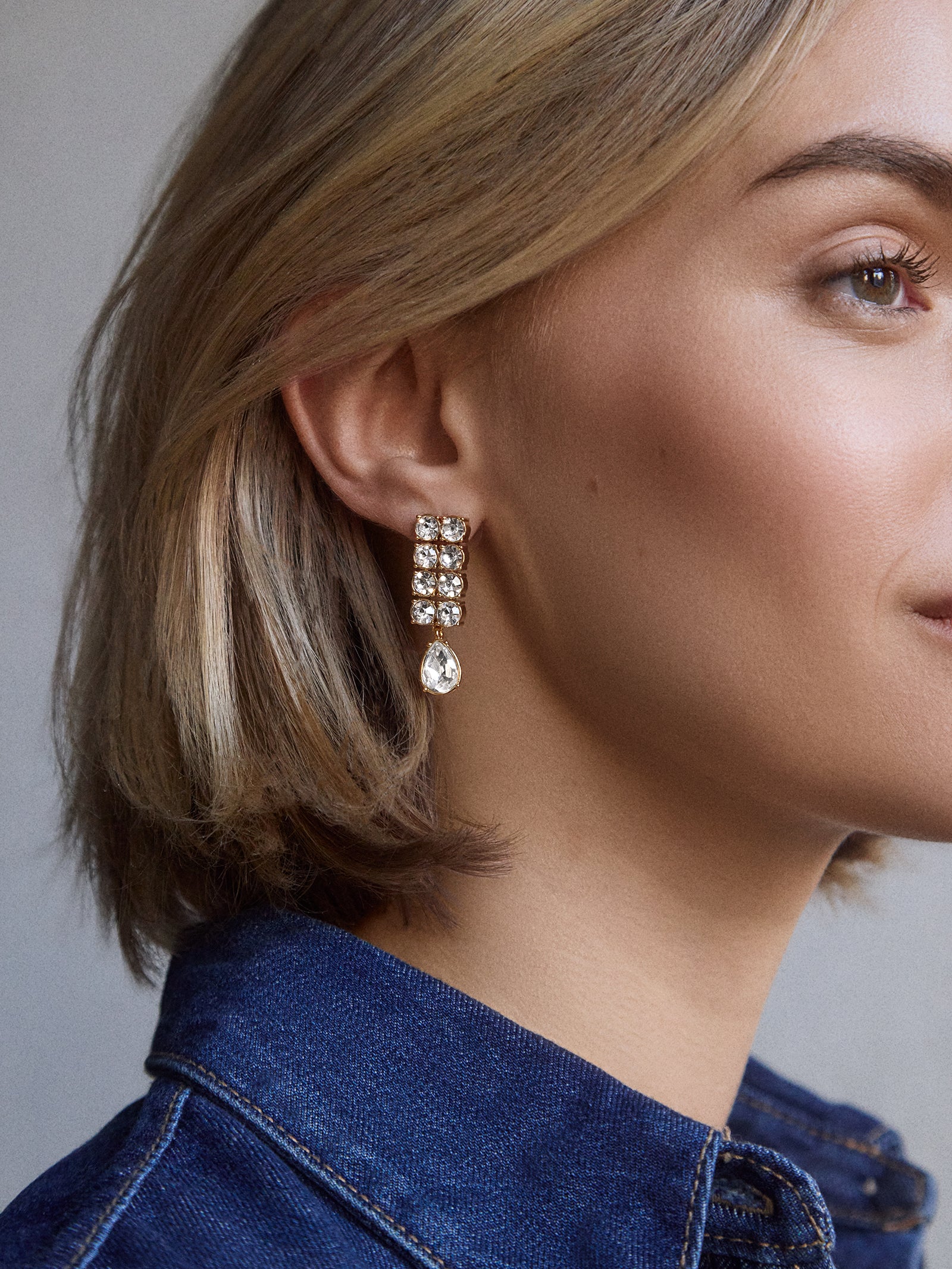 Meeko Earrings - Gold/Pavé - Image 2