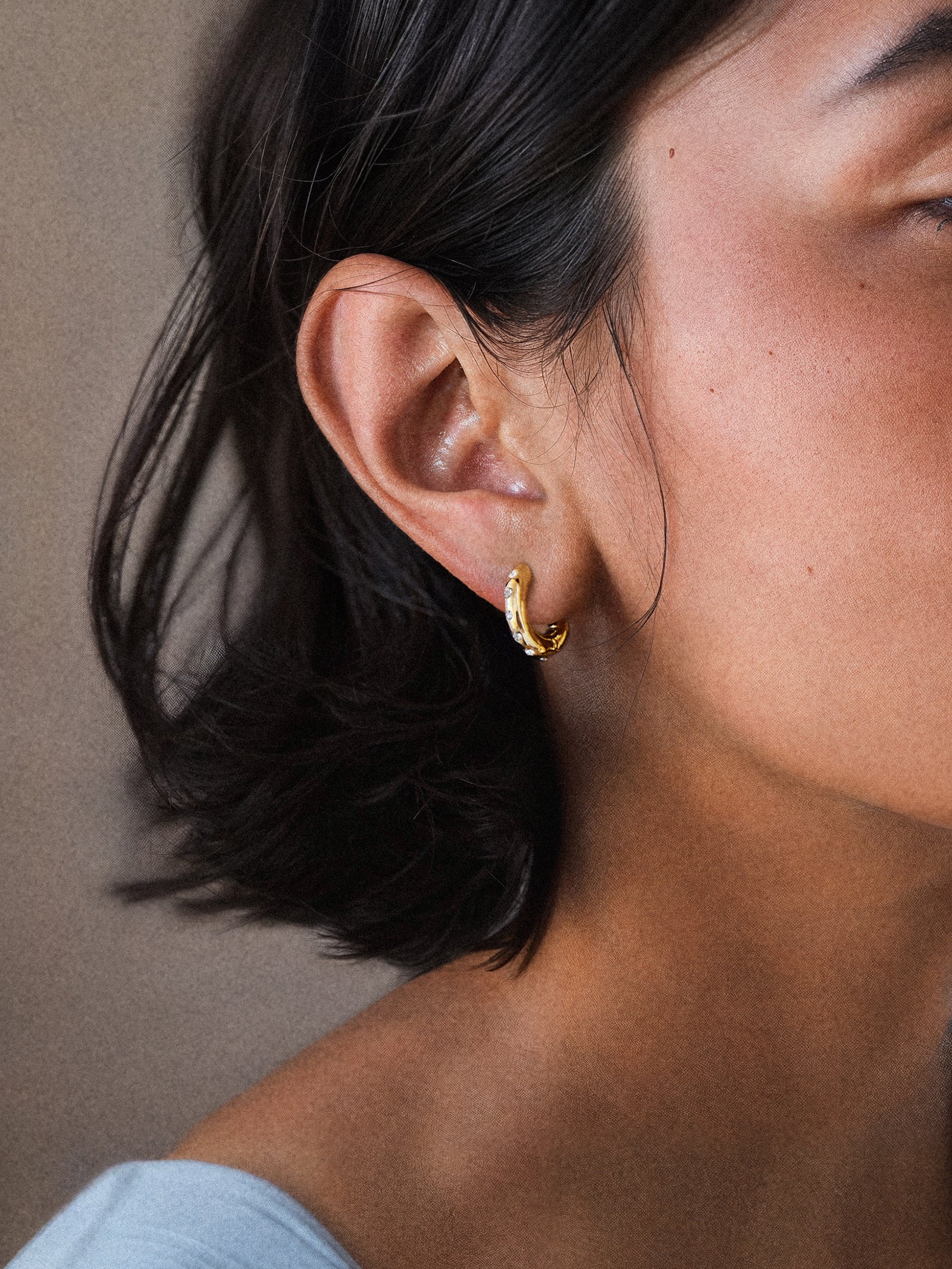 Megan Earrings - Gold/Pavé - Image 2