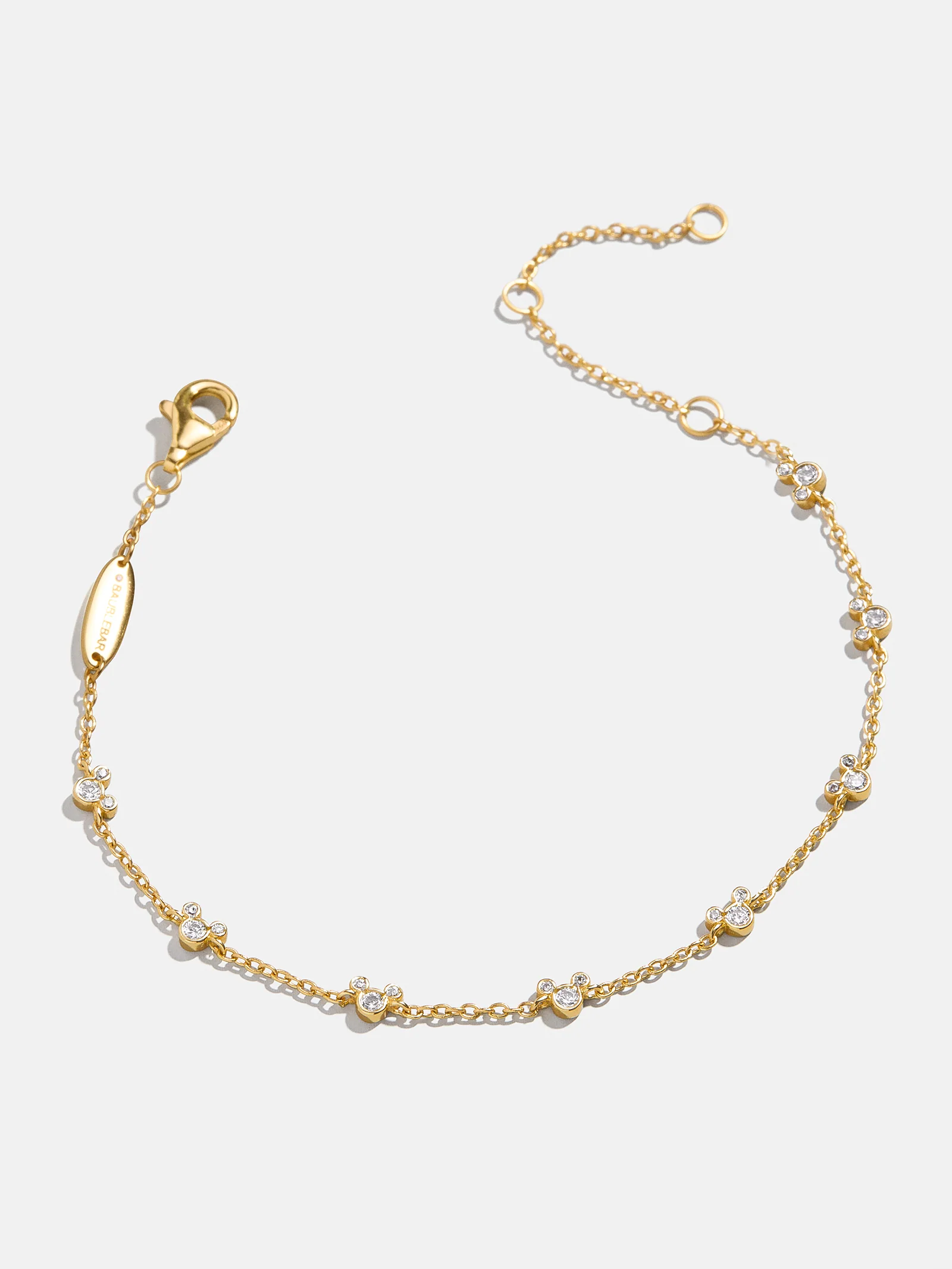 Mickey Mouse Disney 18K Gold Plated Sterling Silver Bracelet - Gold/Pavé - Image 3