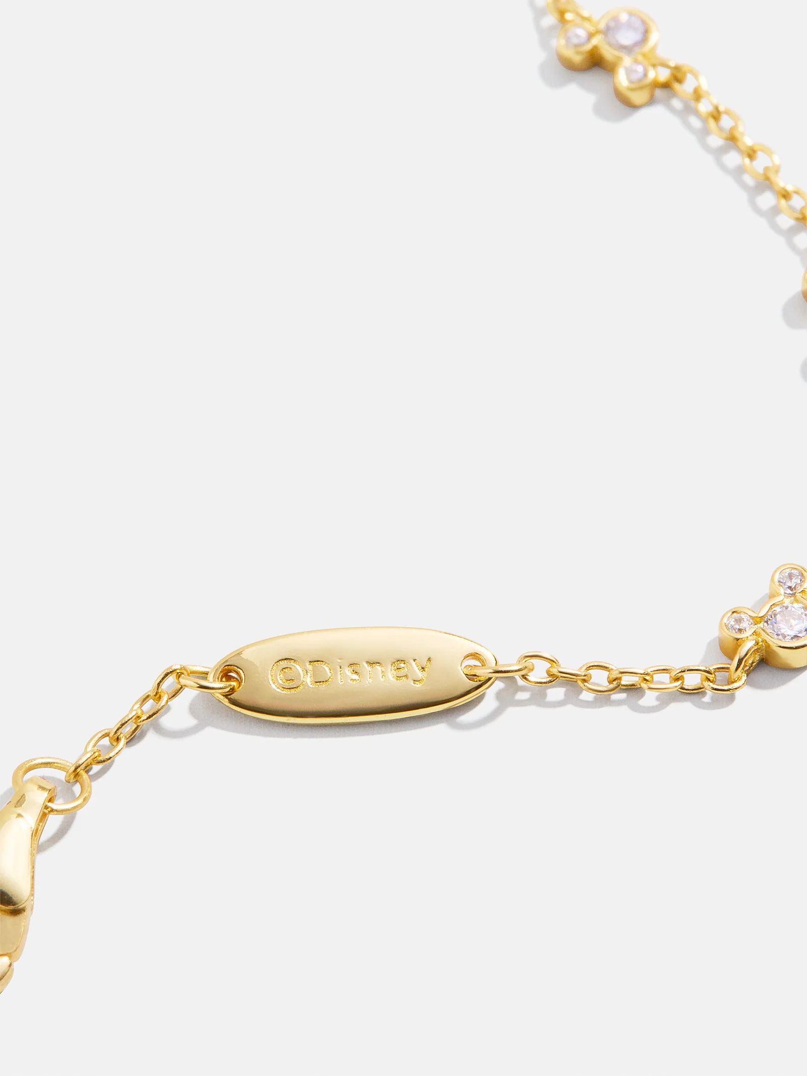 Mickey Mouse Disney 18K Gold Plated Sterling Silver Bracelet - Gold/Pavé - Image 4