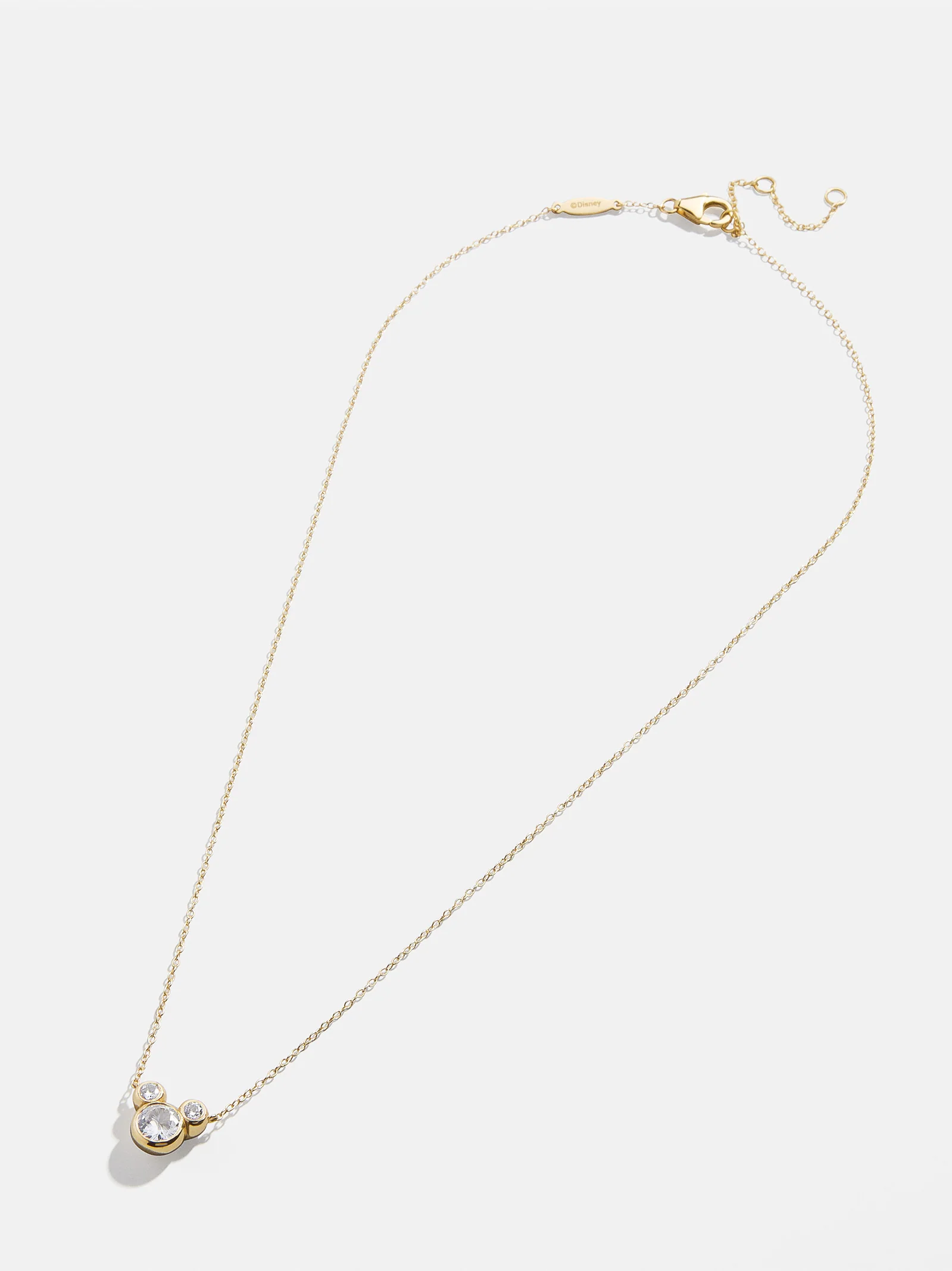 Mickey Mouse Disney 18K Gold Plated Sterling Silver & Cubic Zircona Pendant Necklace - Gold/Pavé - Image 3