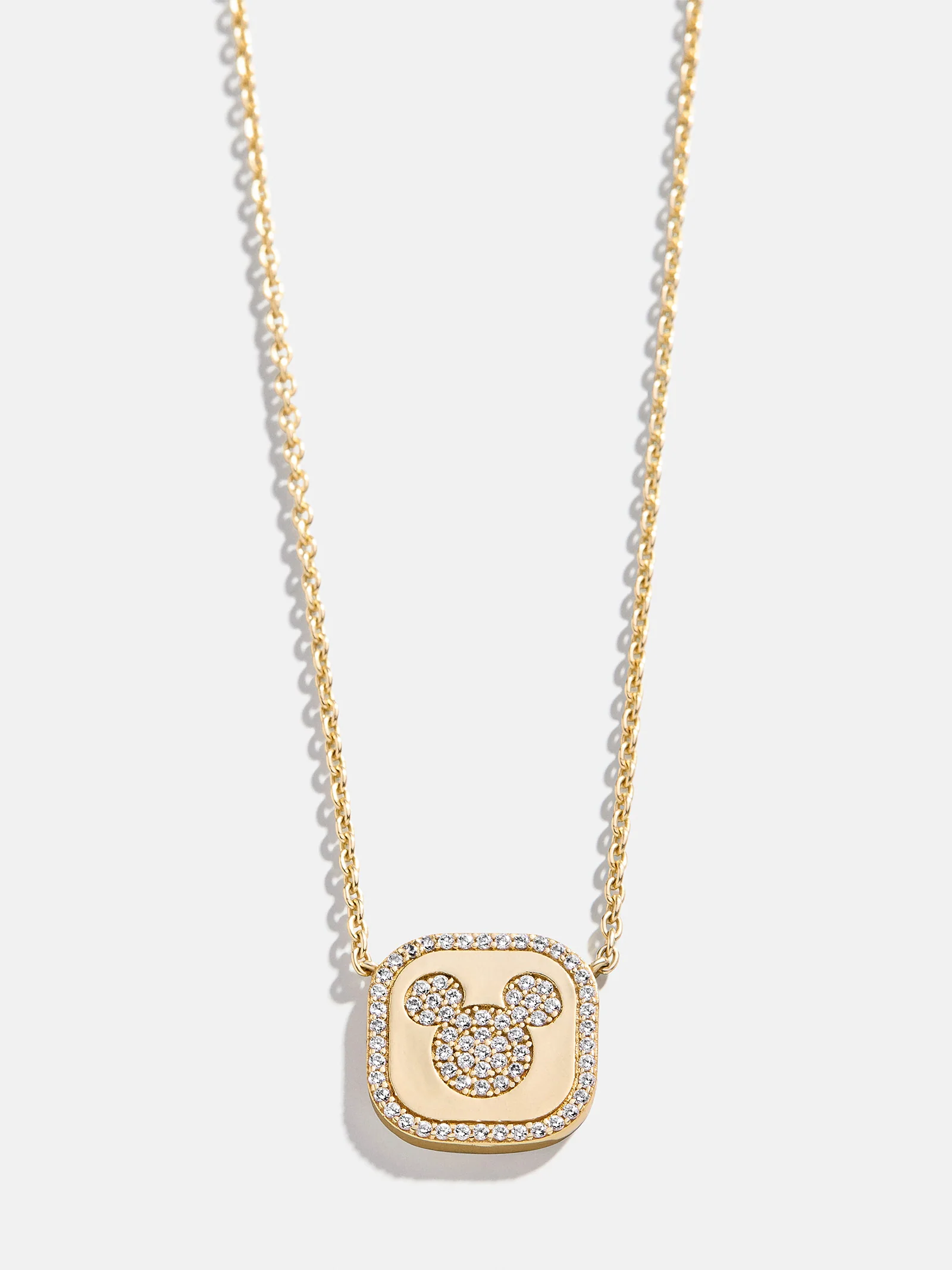 Disney Mickey Mouse 18K Gold Plated Sterling Silver Pendant Necklace - Gold/Pavé
