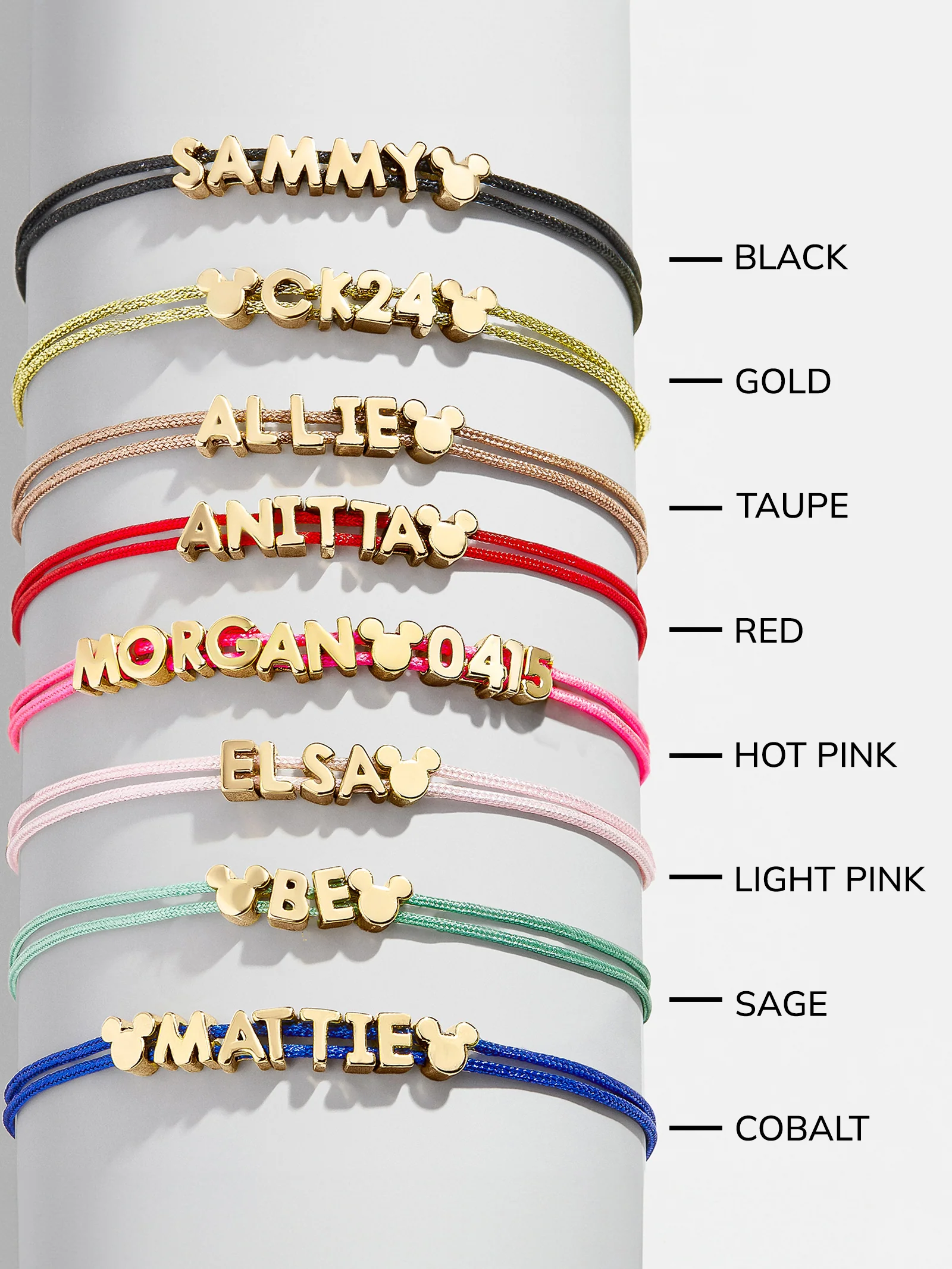 Disney Mickey Mouse Custom Cord Bracelet - Red - Image 7