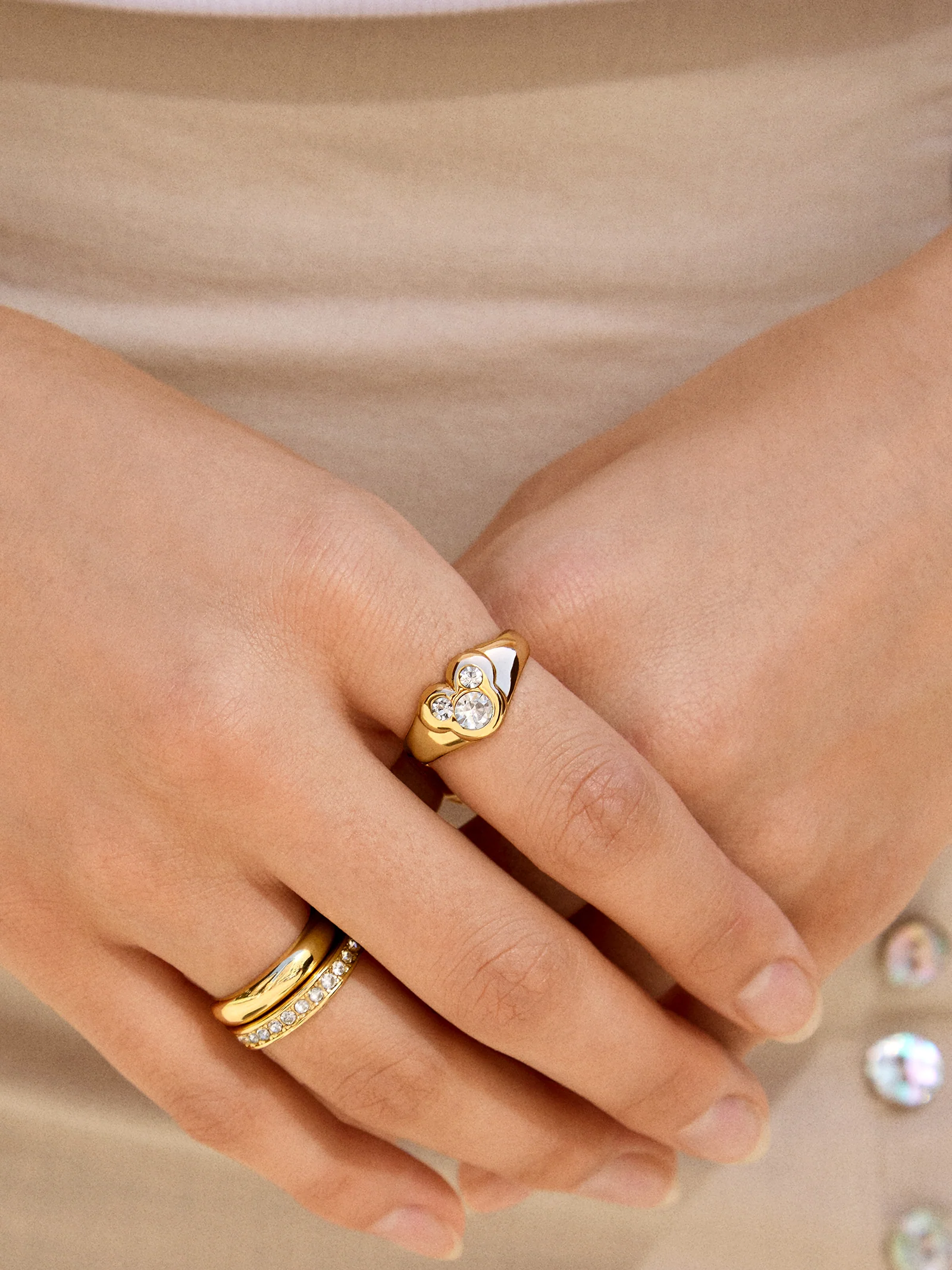 Mickey Mouse Disney Gold Ring - Gold/Pavé - Image 2