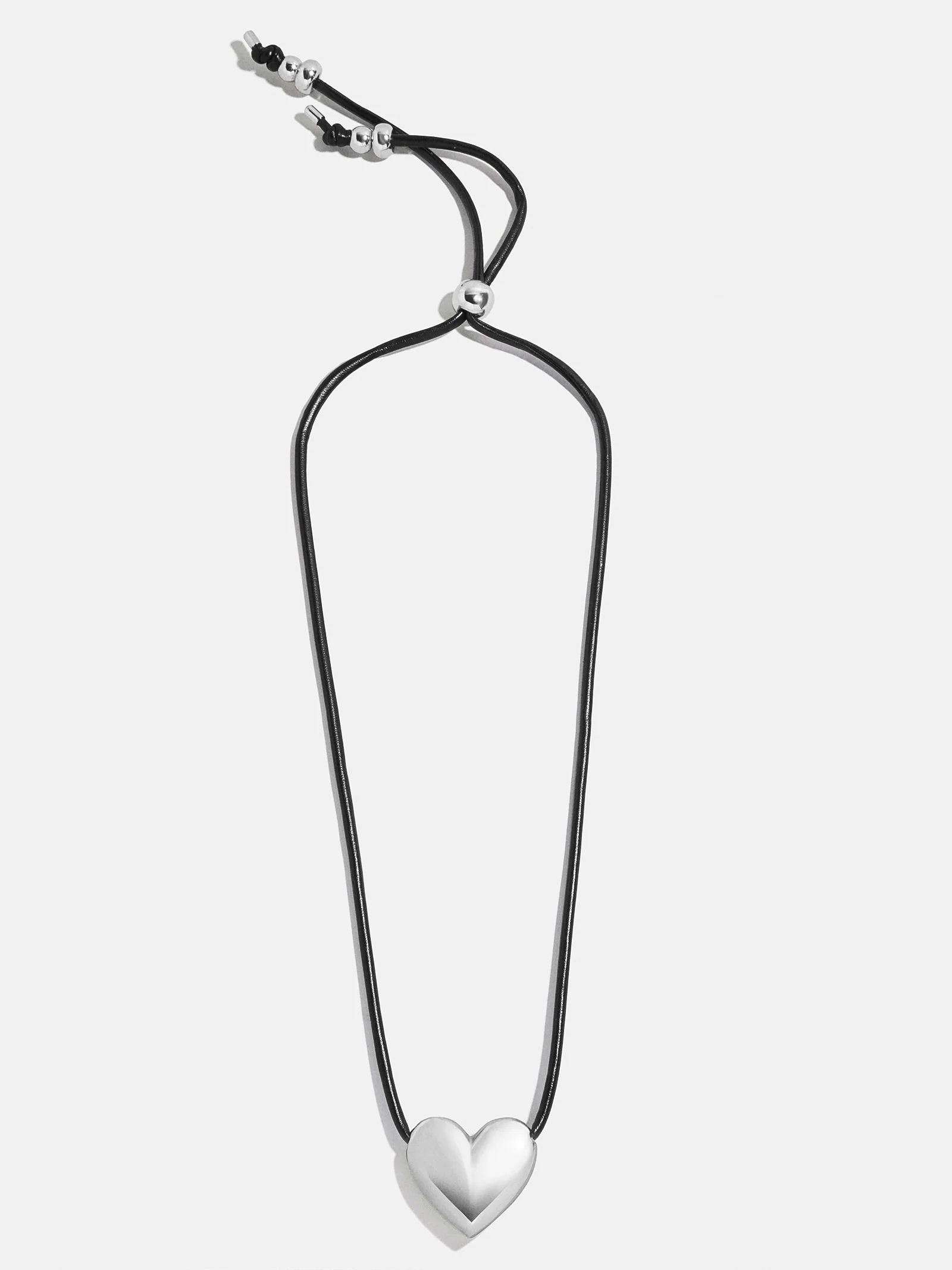 Millie Bubble Heart Cord Necklace - Silver - Image 3