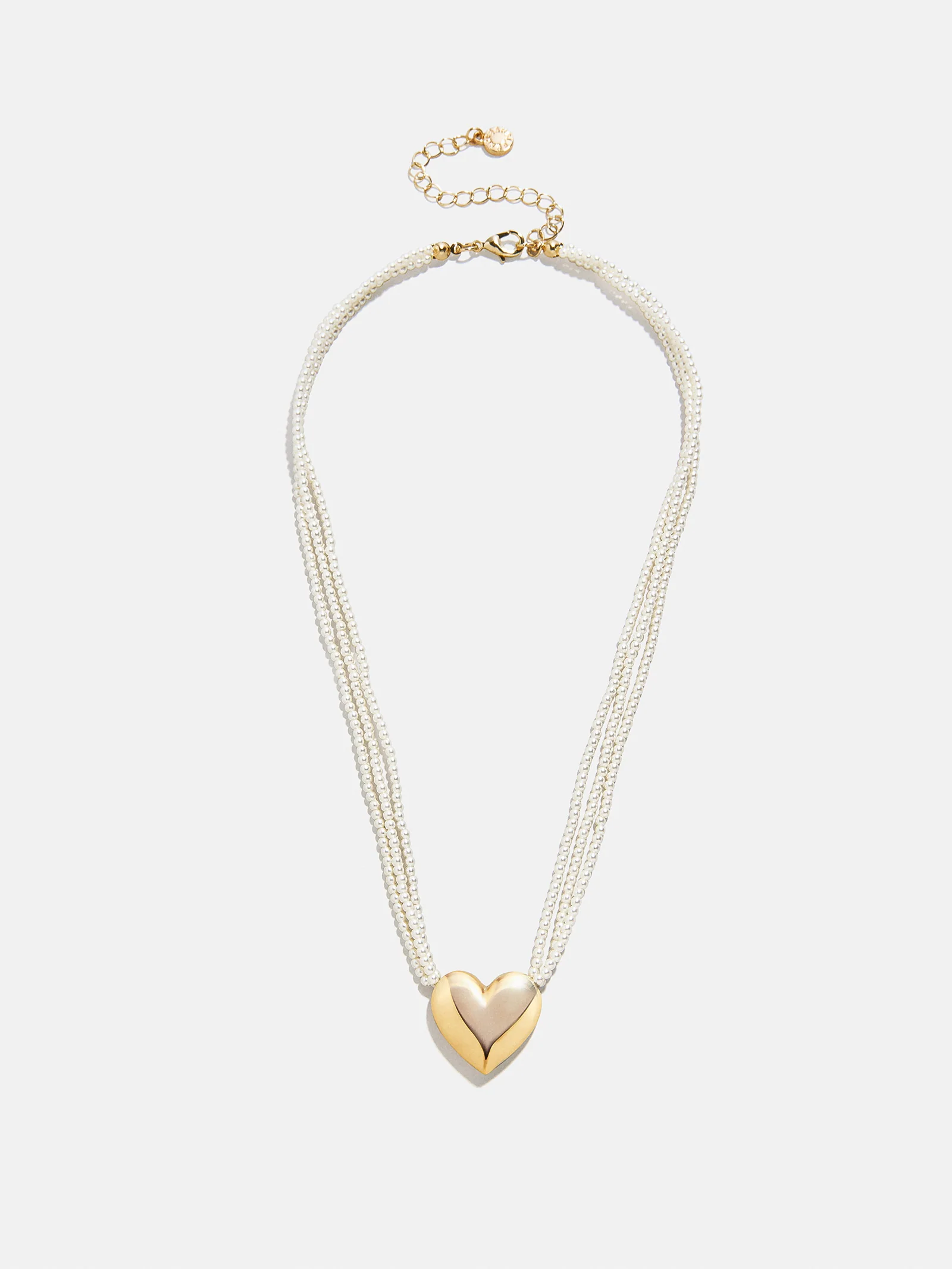 Millie Kids' Bubble Heart Necklace - Gold/Pearl - Image 3