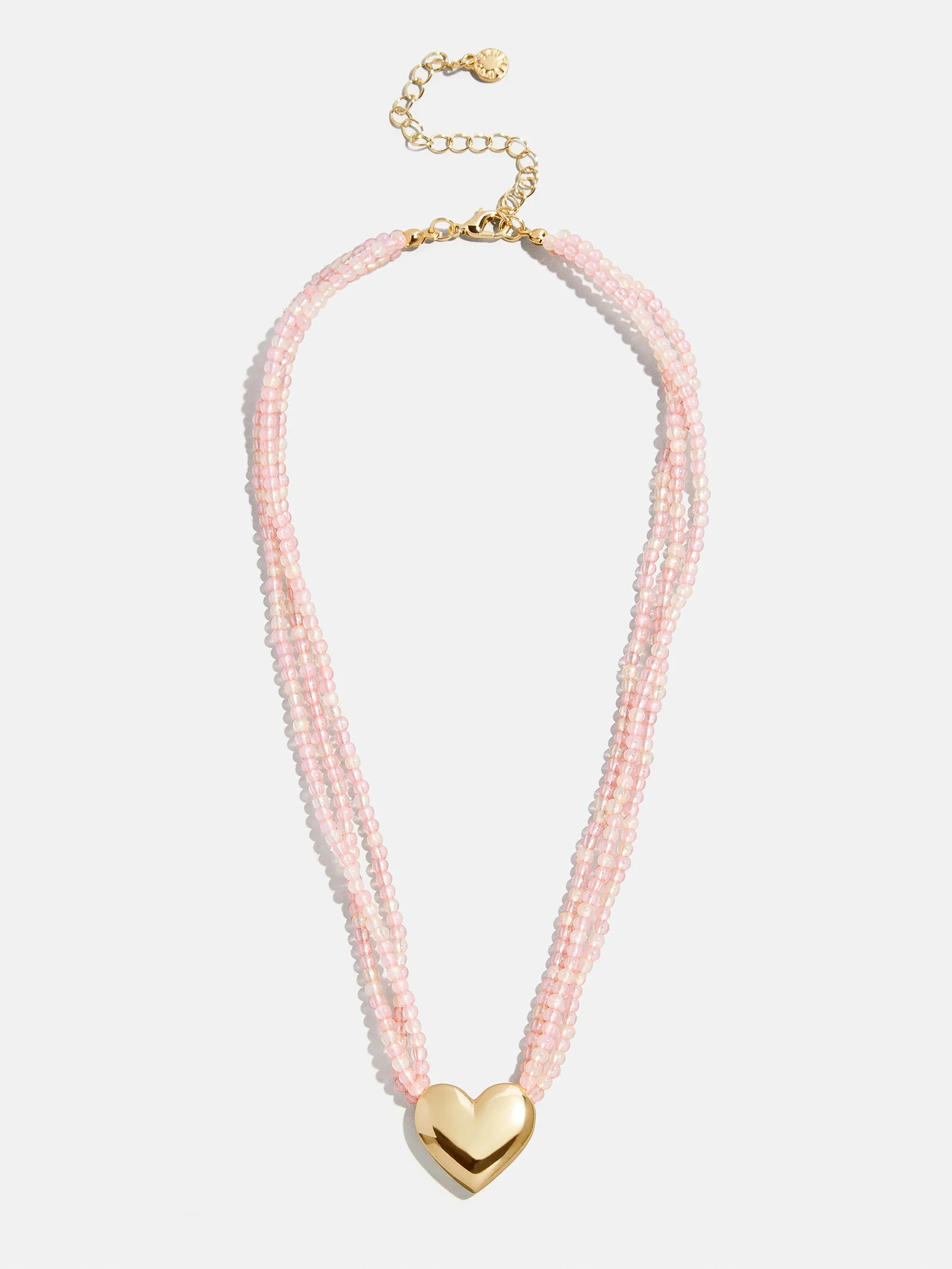 Millie Kids' Bubble Heart Necklace - Gold/Pink - Image 3