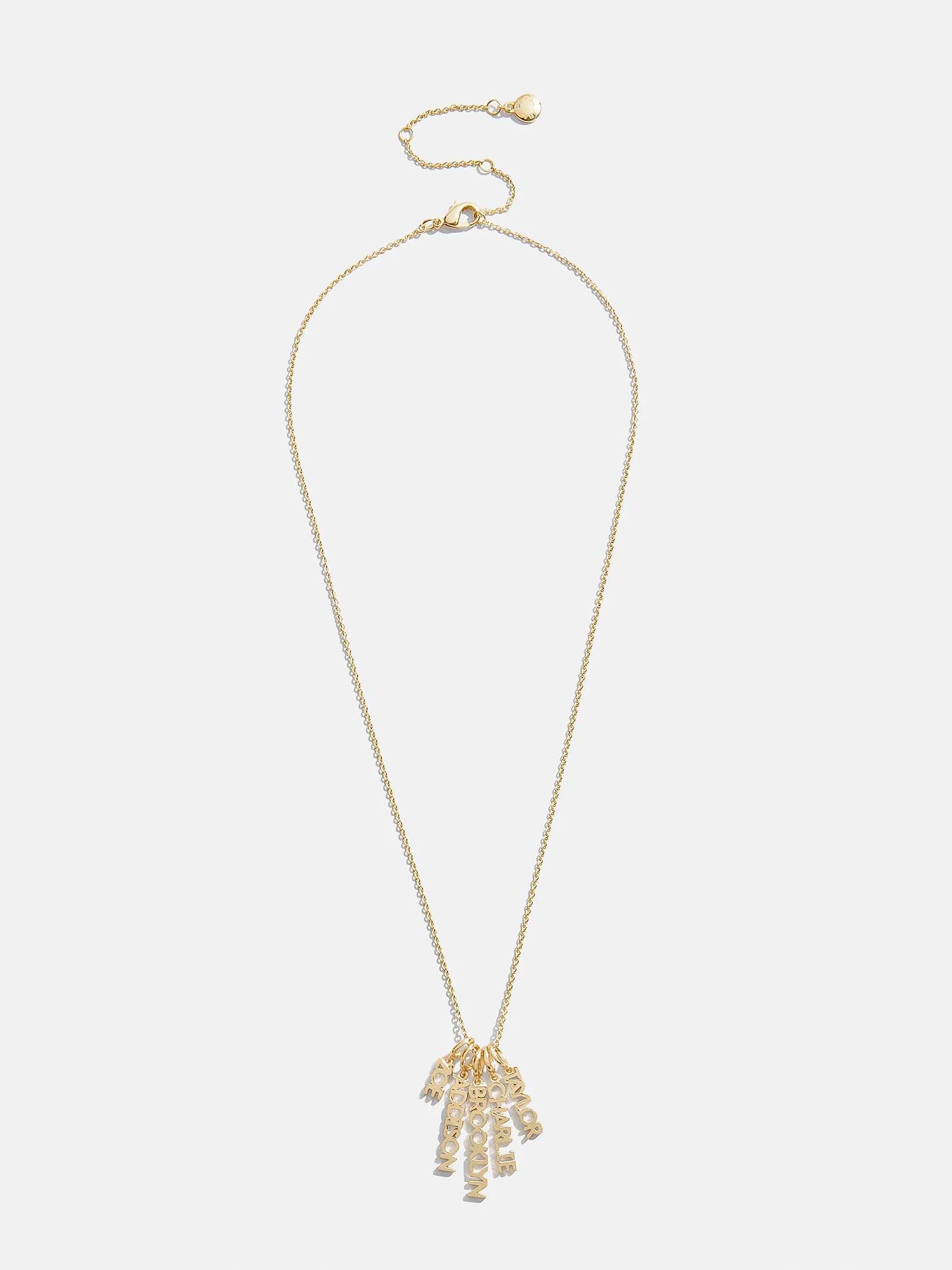 Mini Gold Block Cluster Custom Nameplate Necklace - 2 Names - Image 3